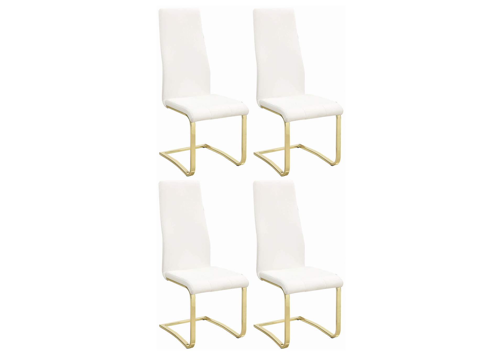 Blair Side Chairs White and Rustic Brass (Set of 4),Coaster Furniture