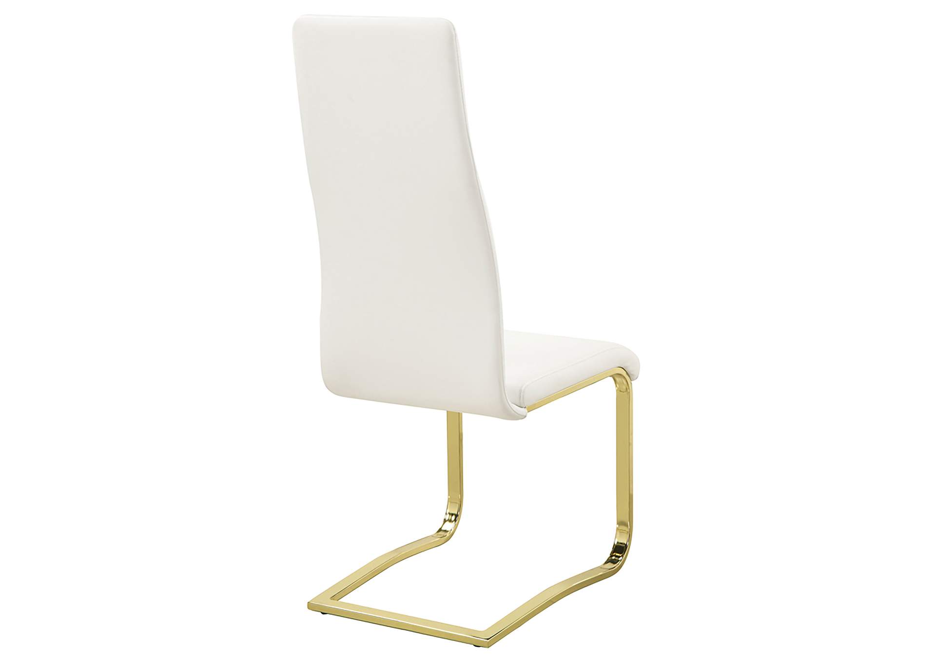 Blair Side Chairs White and Rustic Brass (Set of 4),Coaster Furniture