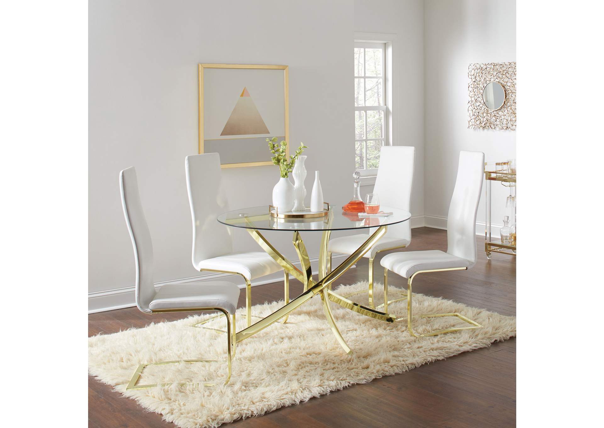 Blair Side Chairs White and Rustic Brass (Set of 4),Coaster Furniture