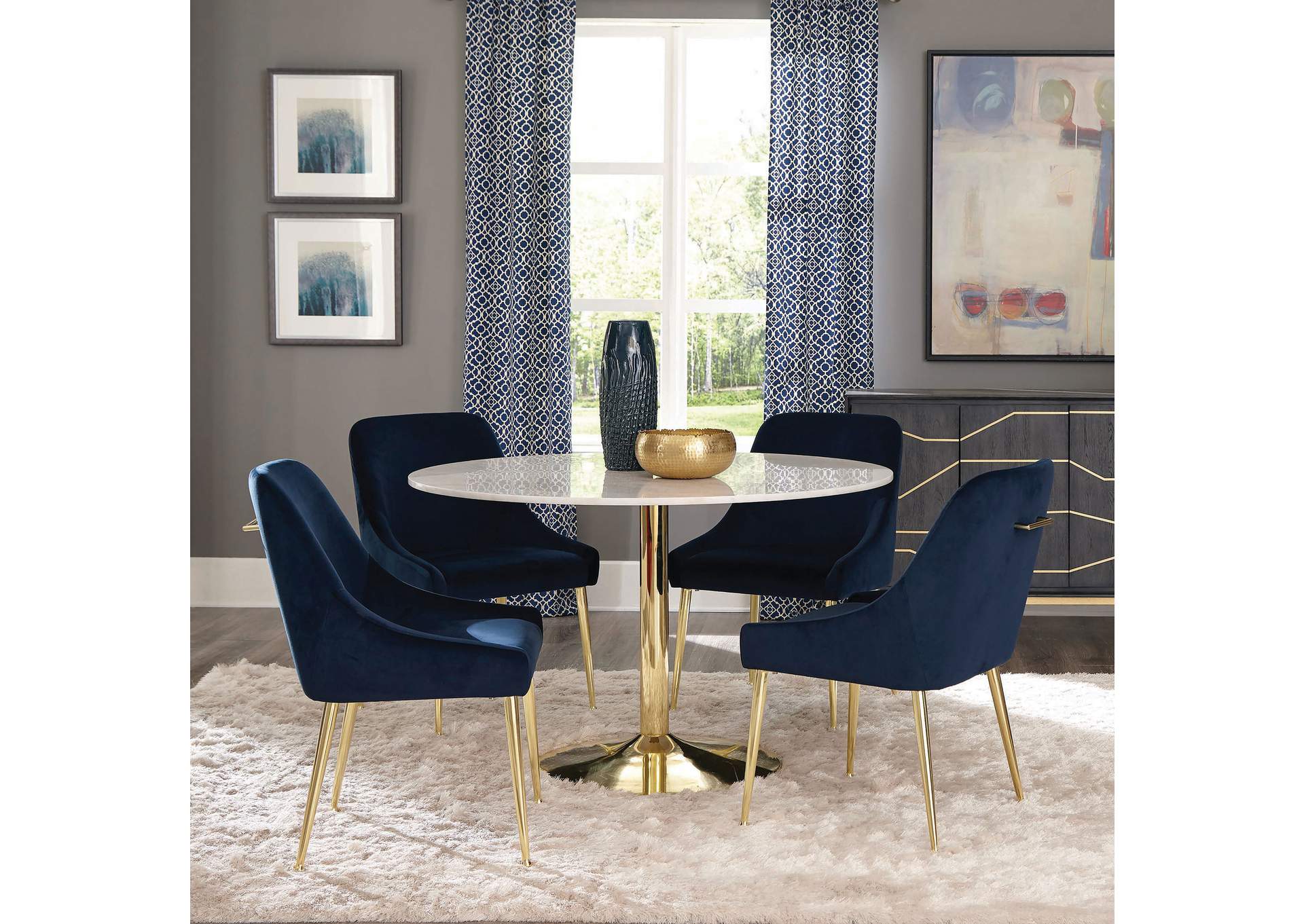 Mayette Side Chairs Dark Ink Blue (Set of 2),Coaster Furniture