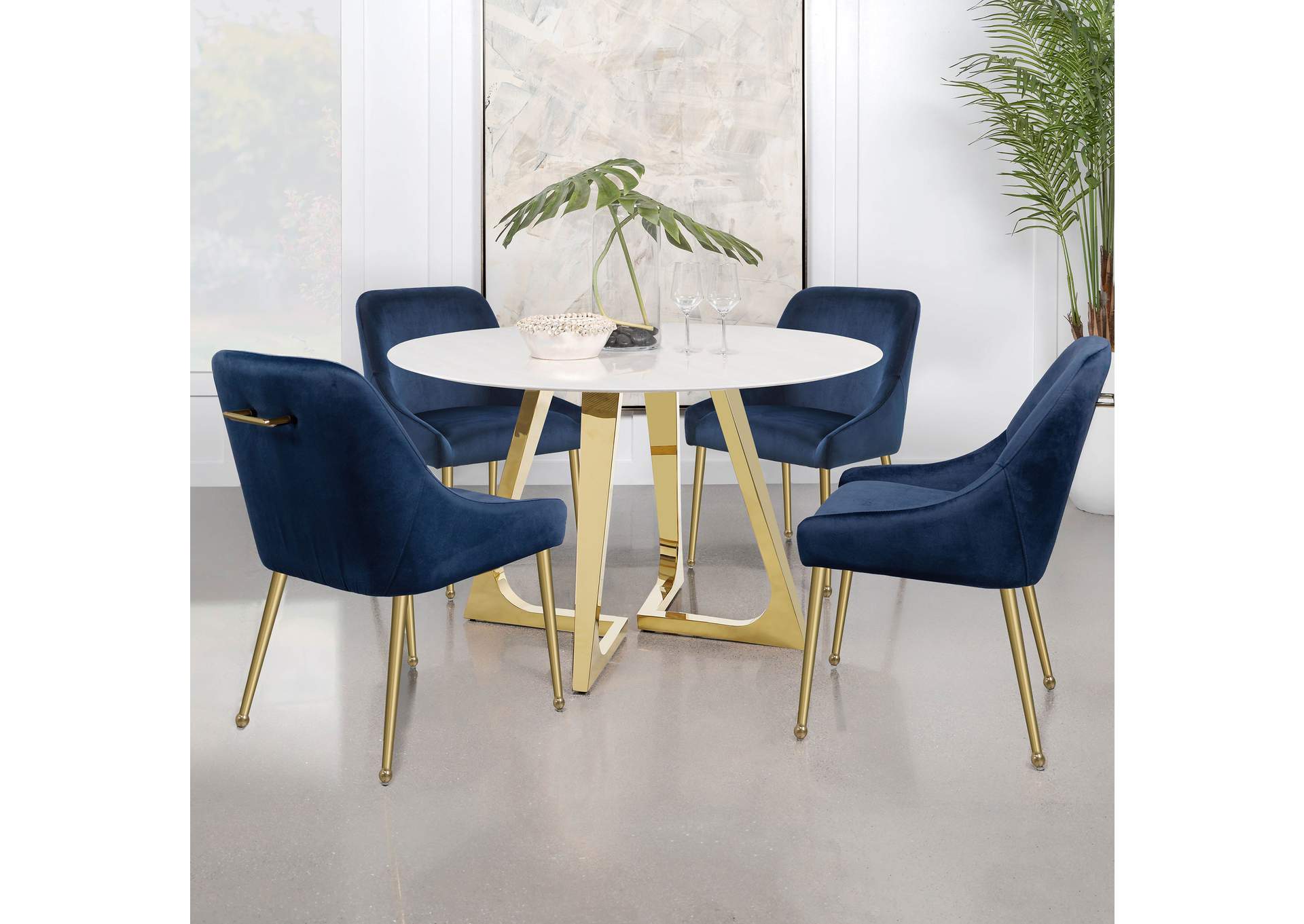 Mayette Side Chairs Dark Ink Blue (Set of 2),Coaster Furniture