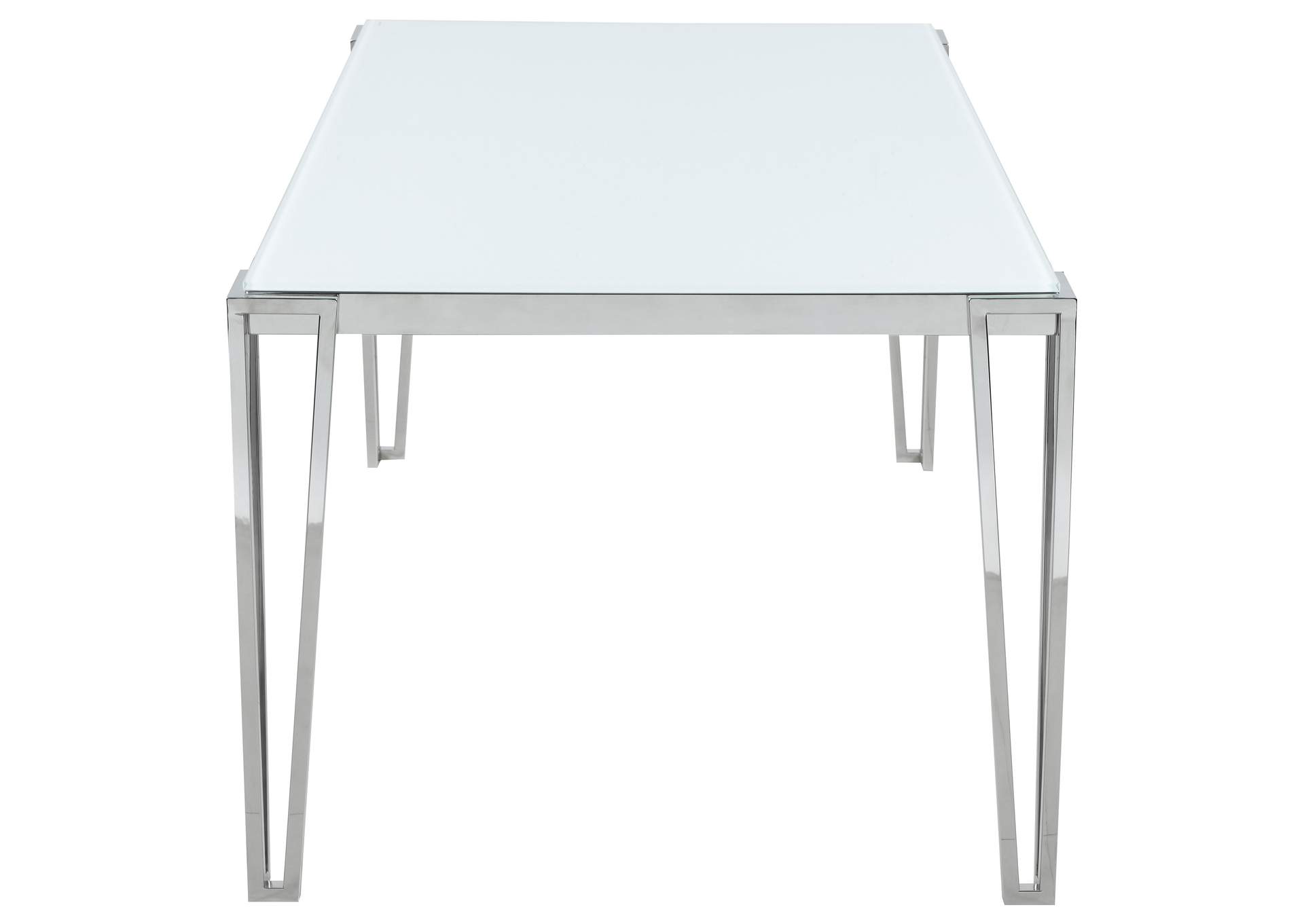 Pauline Rectangular Dining Table with Metal Leg White and Chrome,Coaster Furniture