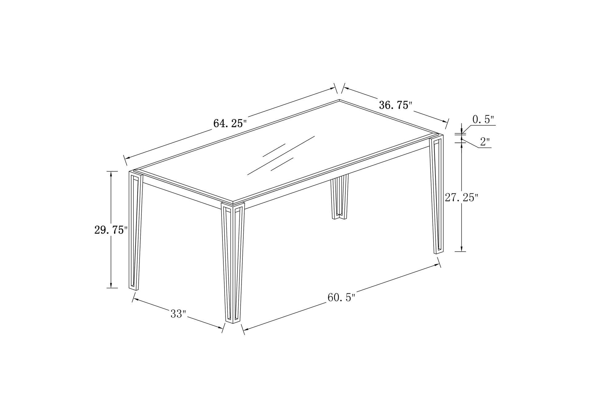 Pauline Rectangular Dining Table with Metal Leg White and Chrome,Coaster Furniture