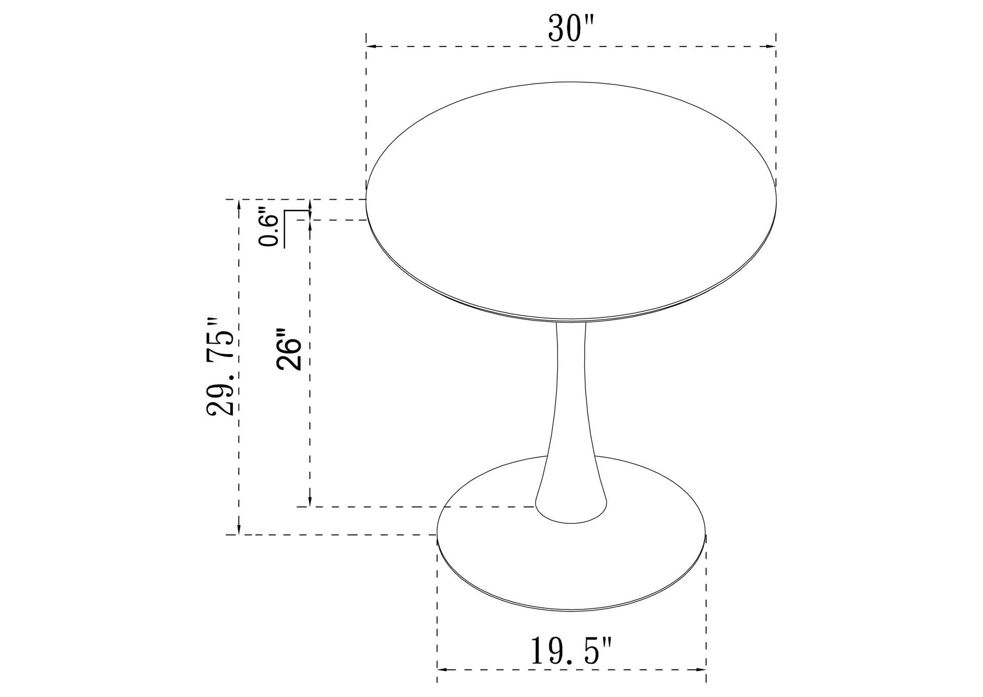 Arkell 30-inch Round Pedestal Dining Table White,Coaster Furniture