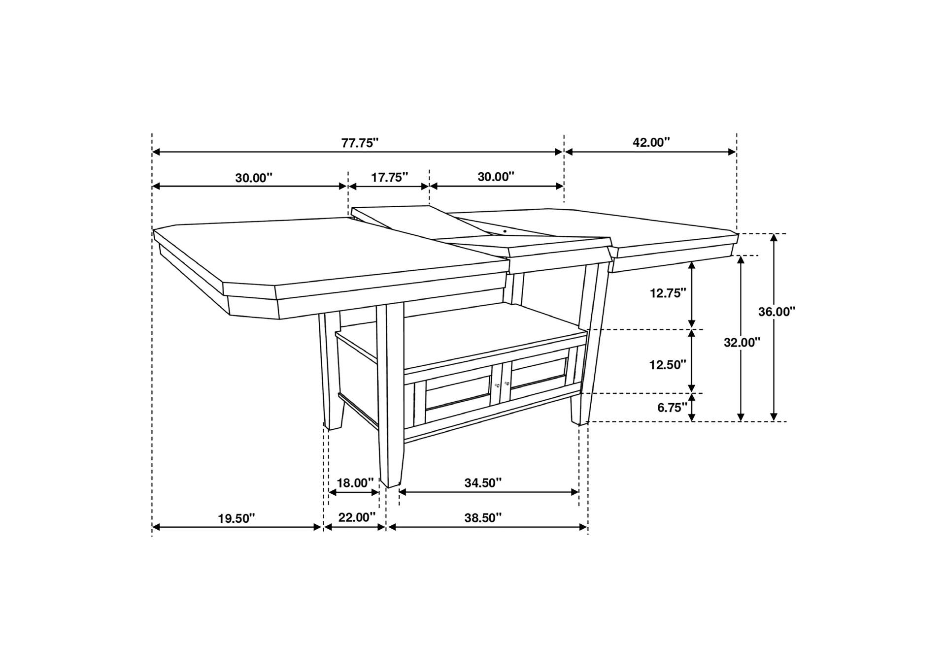 COUNTER HT TABLE 5 PC SET,Coaster Furniture