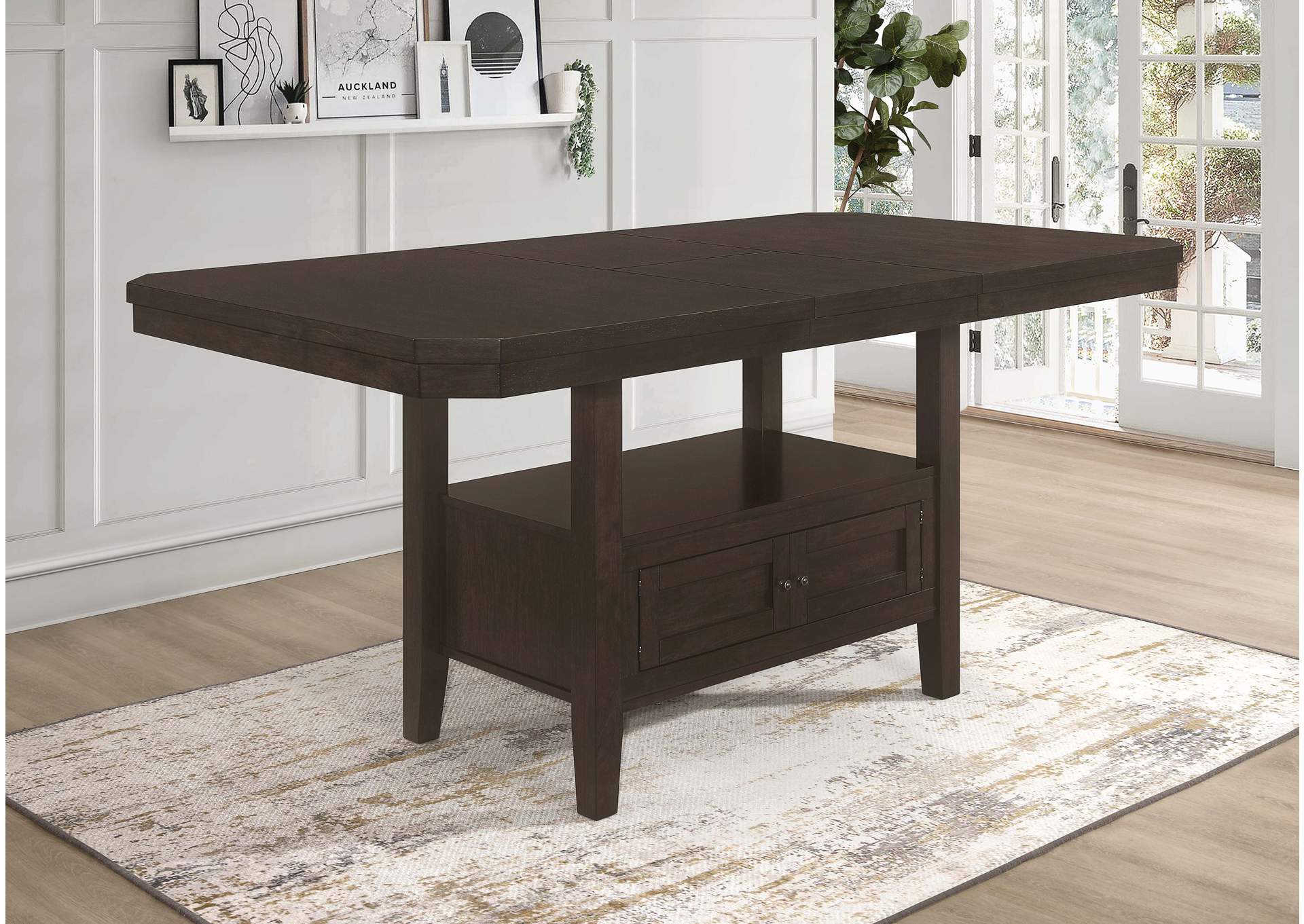 Prentiss Extendable Rectangular Counter Height Table with Butterfly Leaf Cappuccino,Coaster Furniture