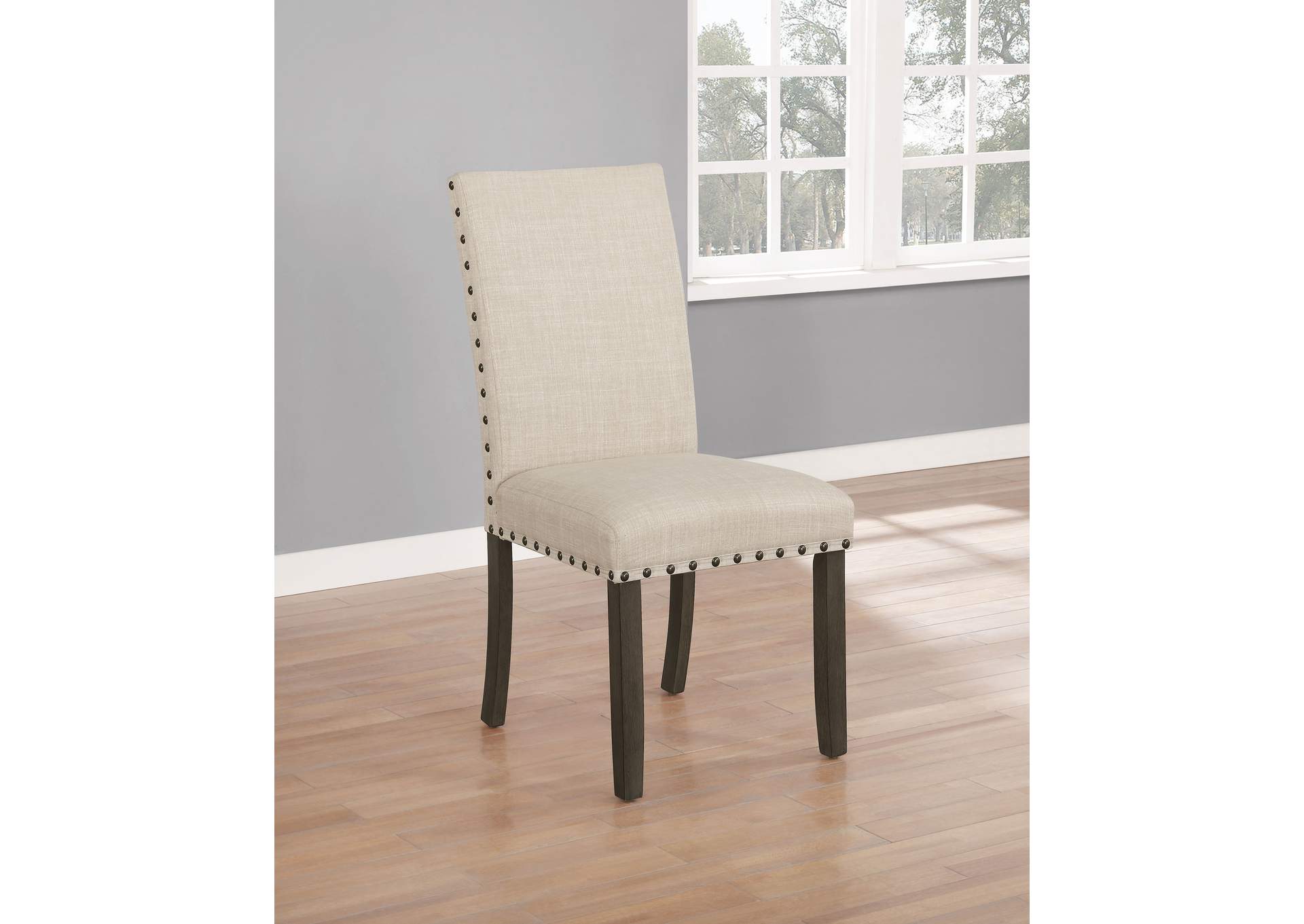 Coleman Upholstered Side Chairs Beige and Rustic Brown (Set of 2),Coaster Furniture