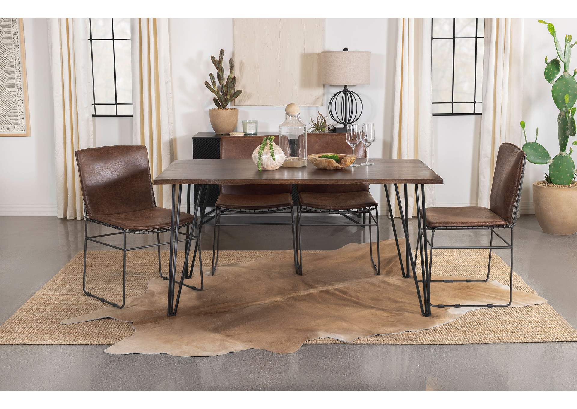 Topeka 5-piece Dining Set Mango Cocoa and Gunmetal,Coaster Furniture