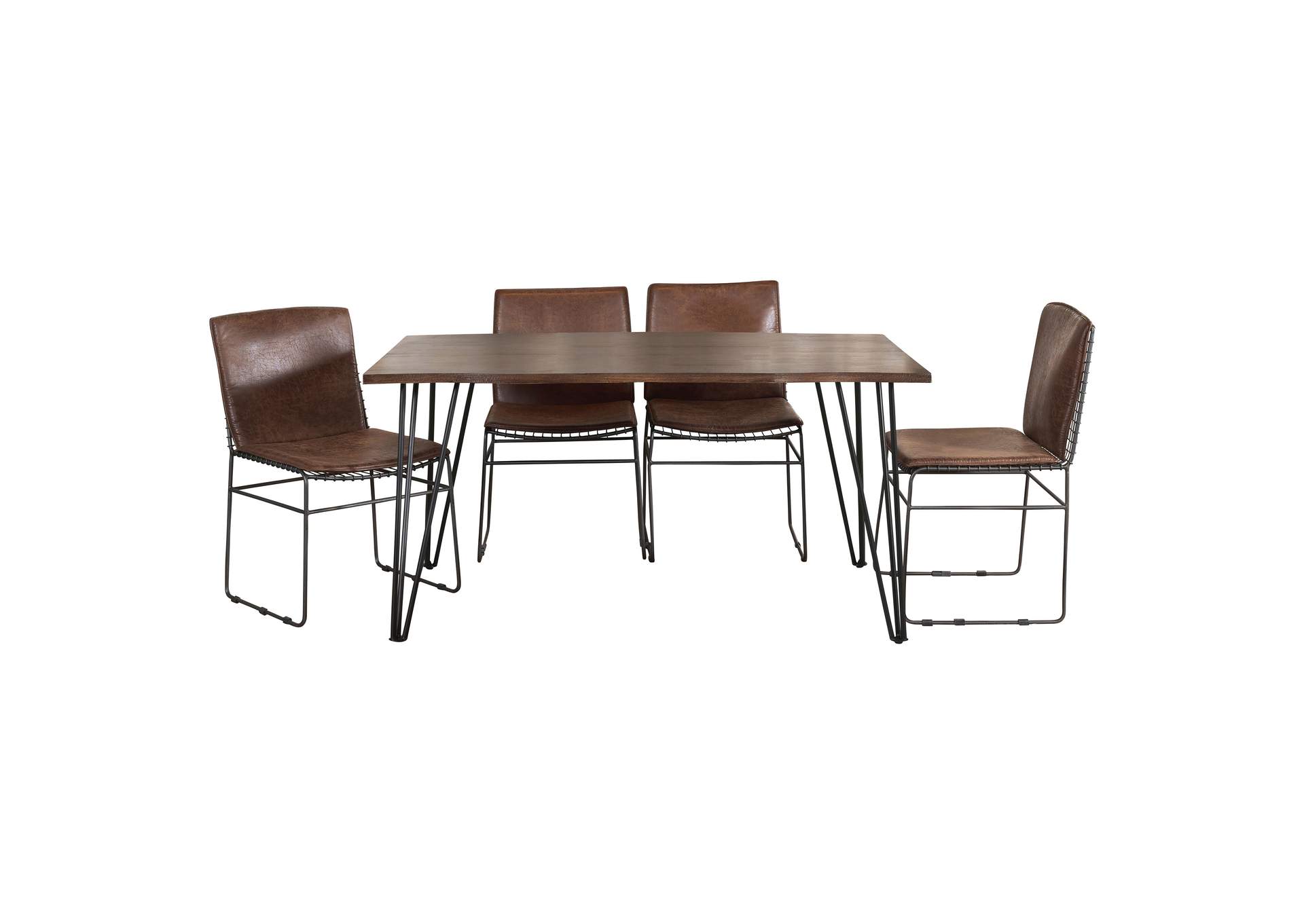 Topeka 5-piece Dining Set Mango Cocoa and Gunmetal,Coaster Furniture