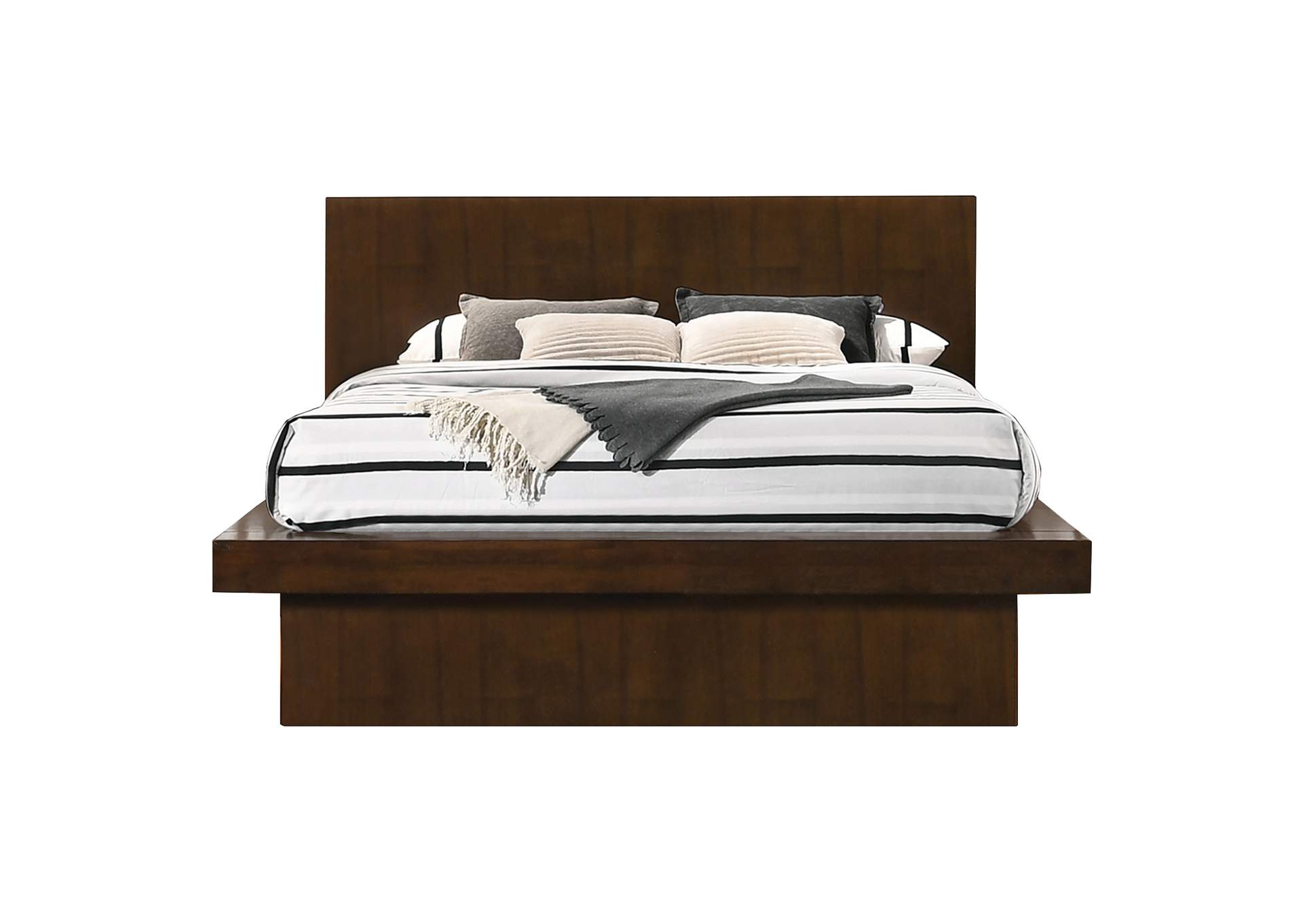 Jessica California King Platform Bed with Rail Seating Cappuccino,Coaster Furniture