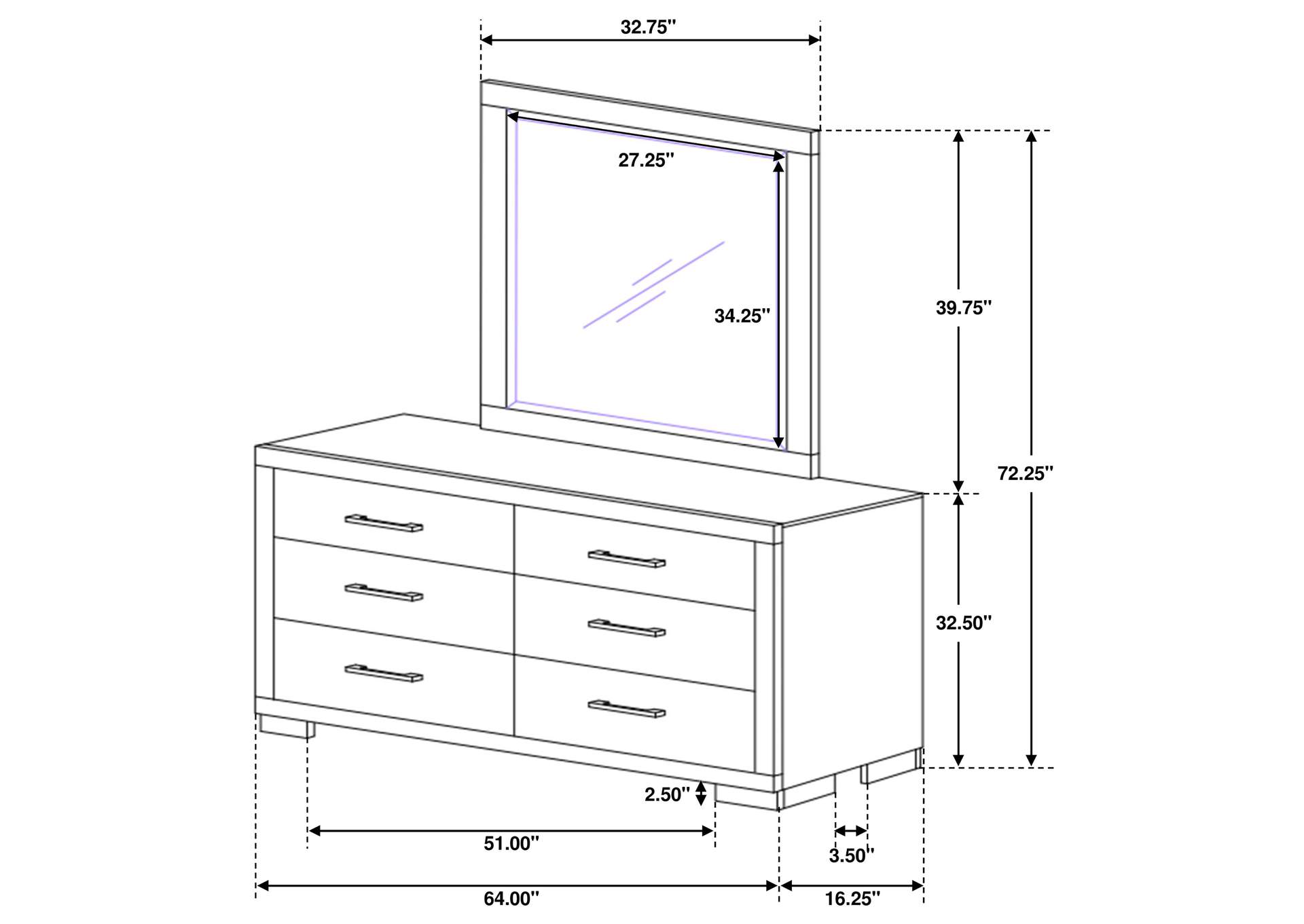 DRESSER WITH MIRROR,Coaster Furniture