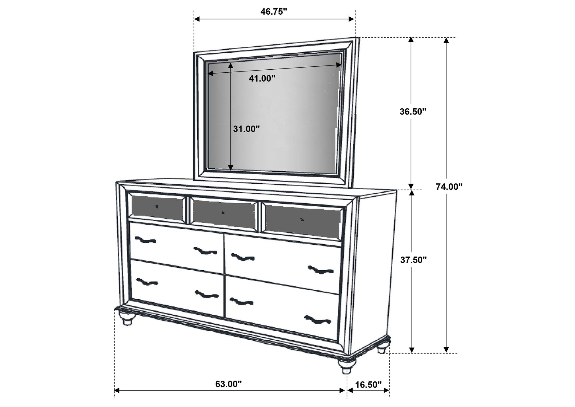 DRESSER WITH MIRROR,Coaster Furniture