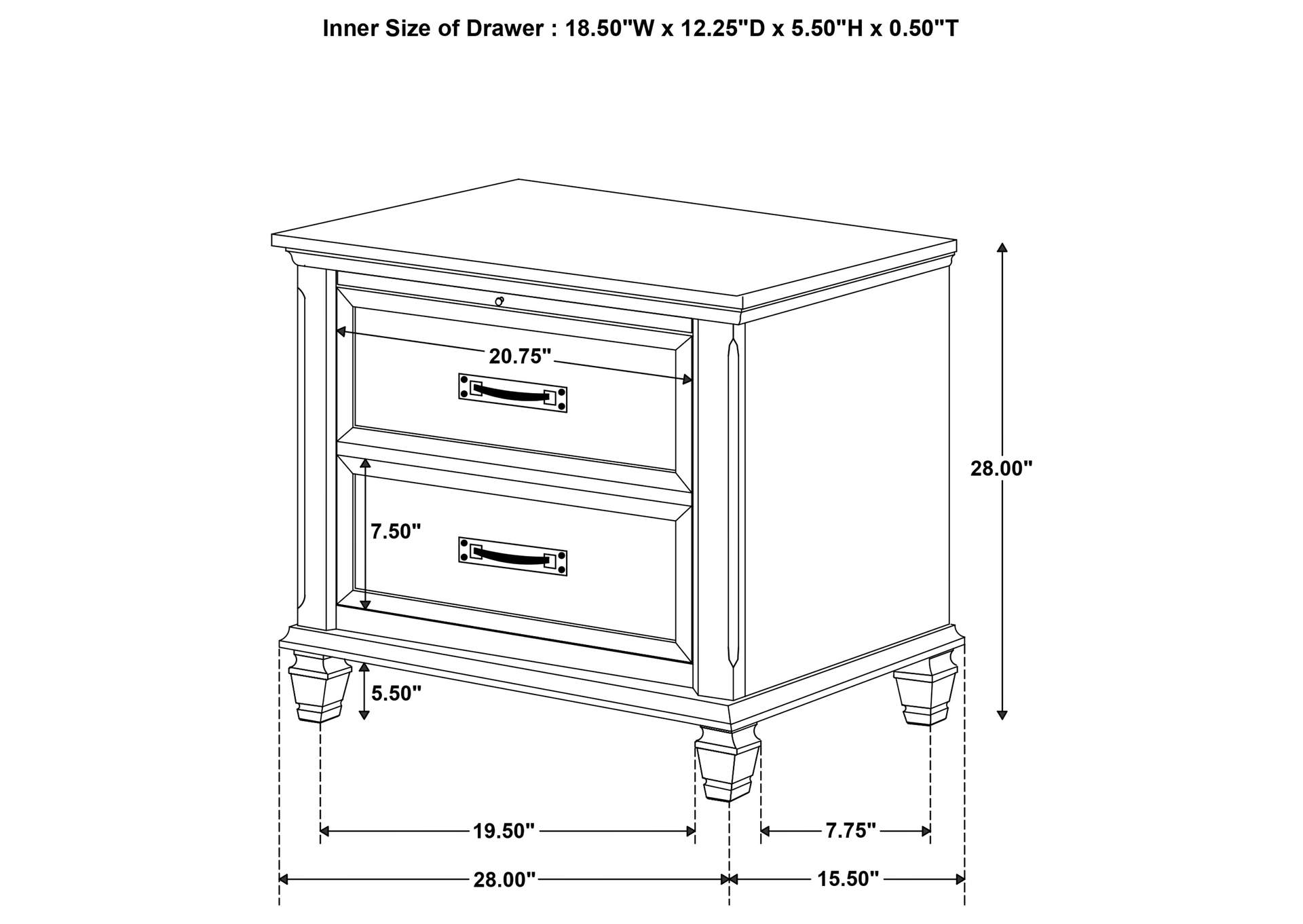 Franco Storage Platform Bedroom Set,Coaster Furniture