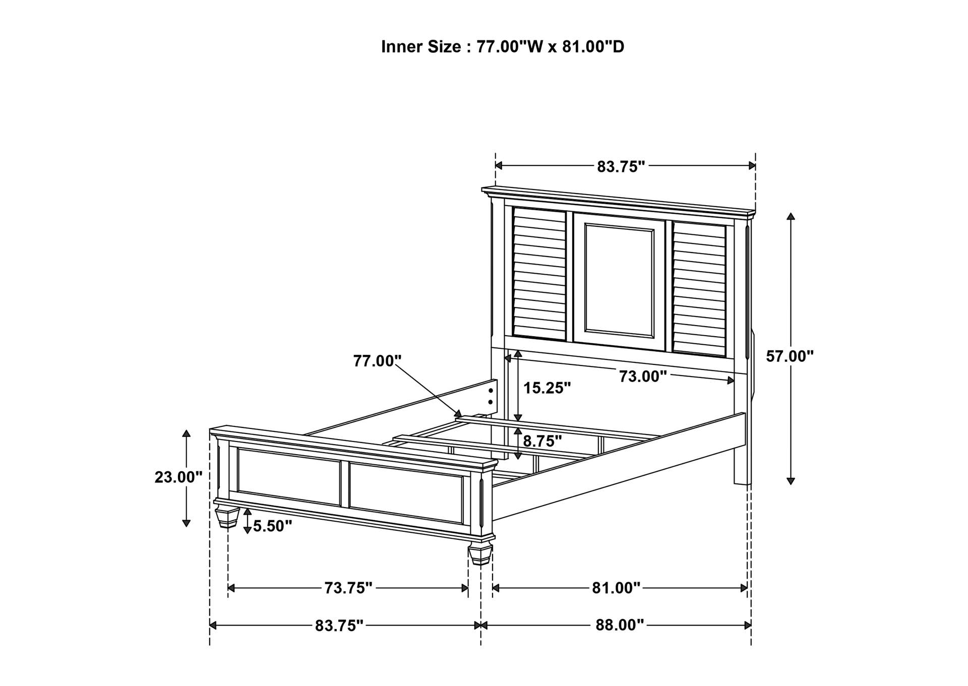 Franco Storage Platform Bedroom Set,Coaster Furniture