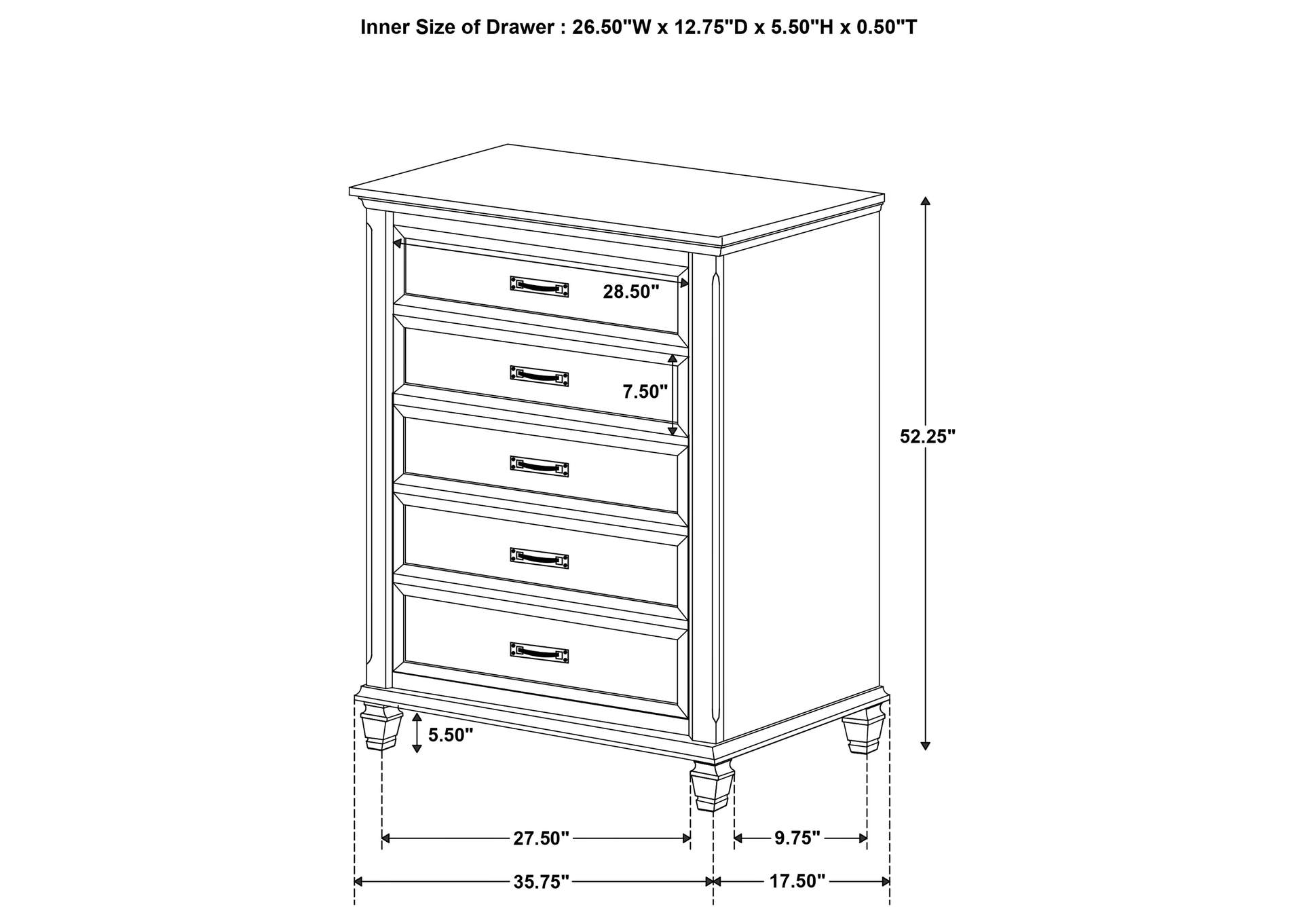 Franco Storage Platform Bedroom Set,Coaster Furniture