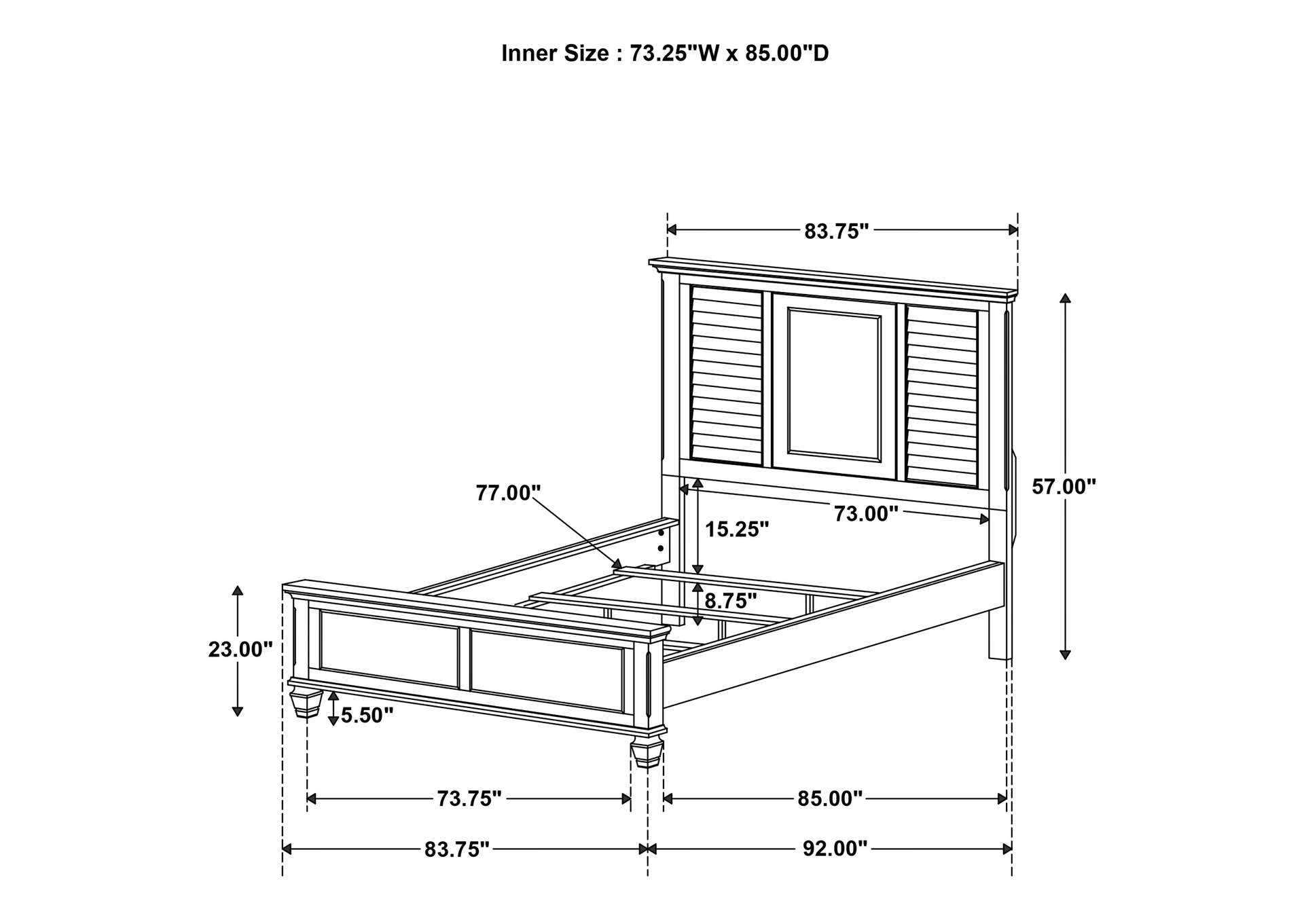 Franco Storage Platform Bedroom Set,Coaster Furniture