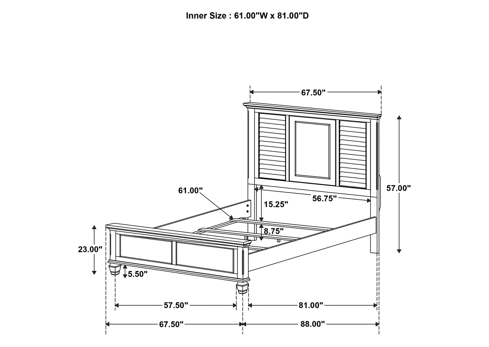 Franco Storage Platform Bedroom Set,Coaster Furniture