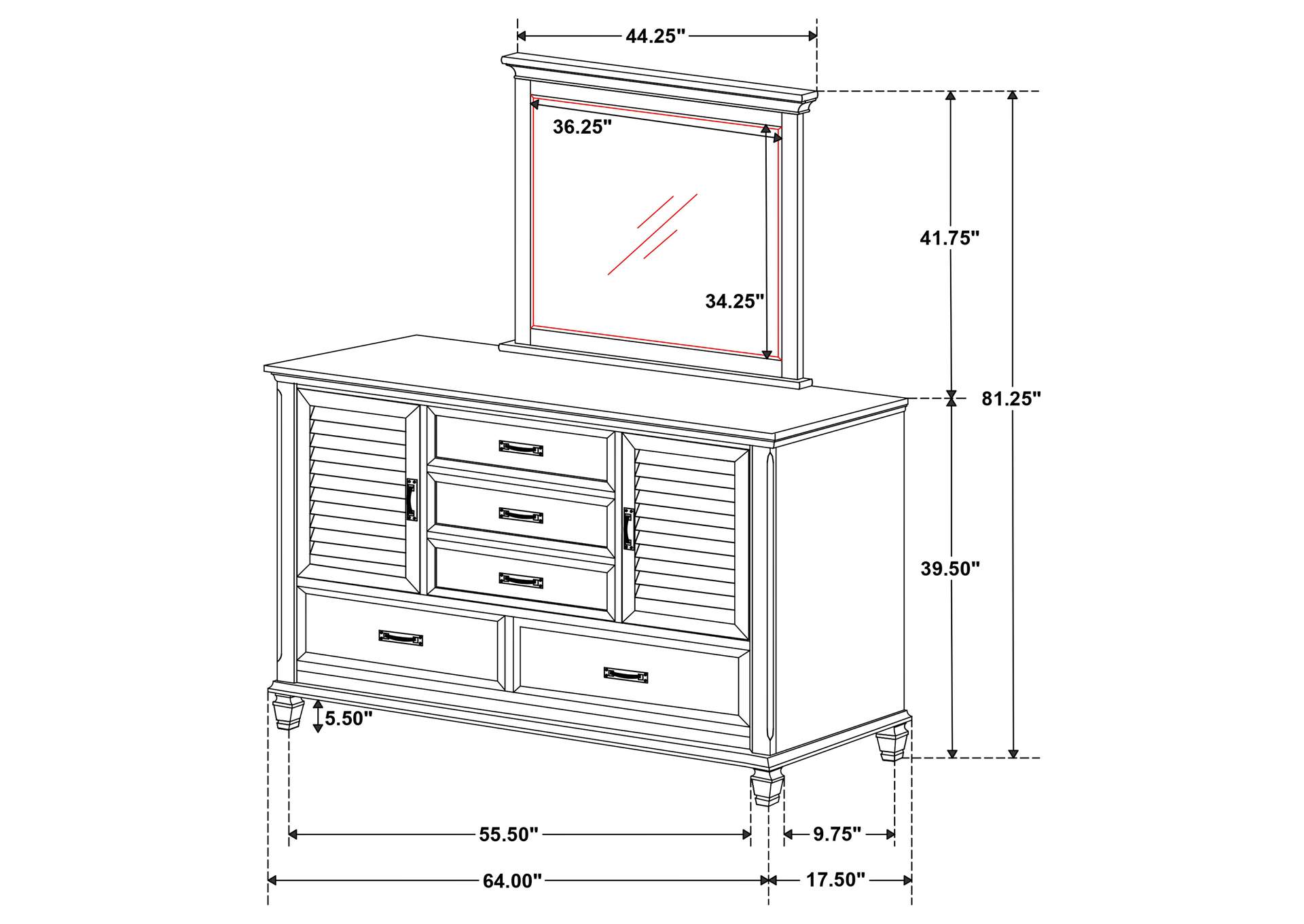 DRESSER WITH MIRROR,Coaster Furniture