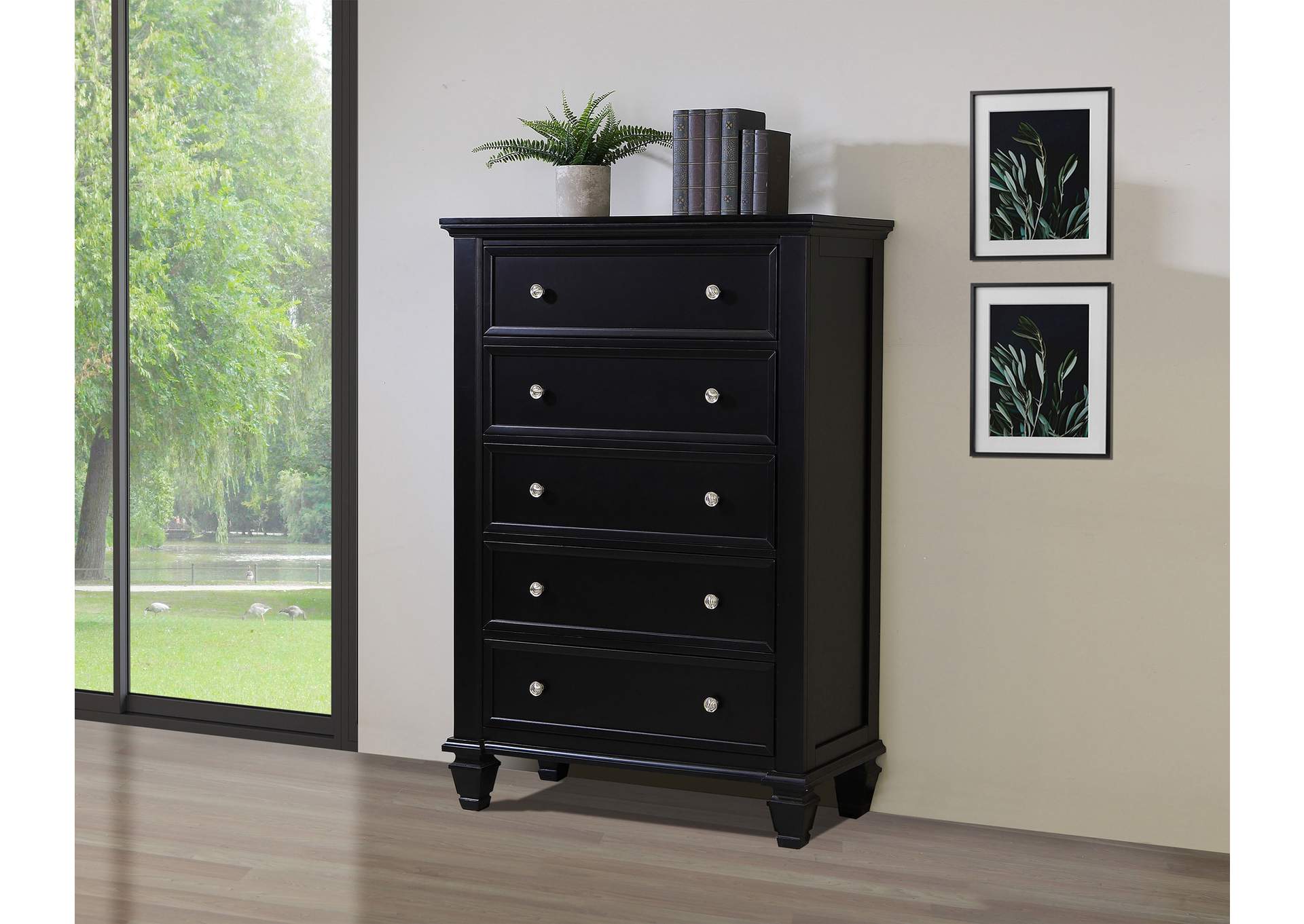 Sandy Beach 5-drawer Chest Black,Coaster Furniture