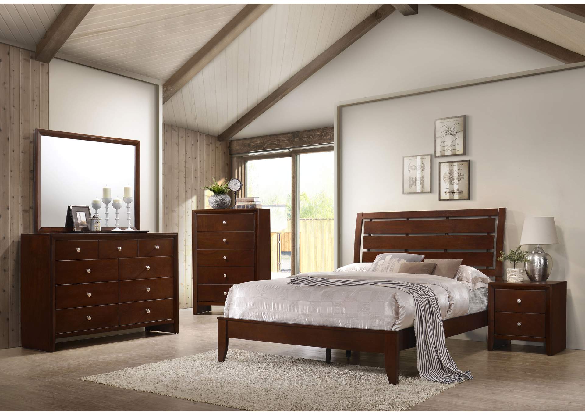 Serenity Panel Bedroom Set Rich Merlot,Coaster Furniture