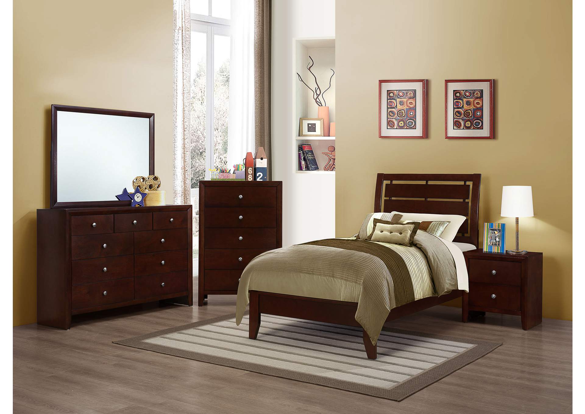 Serenity Panel Bedroom Set Rich Merlot,Coaster Furniture