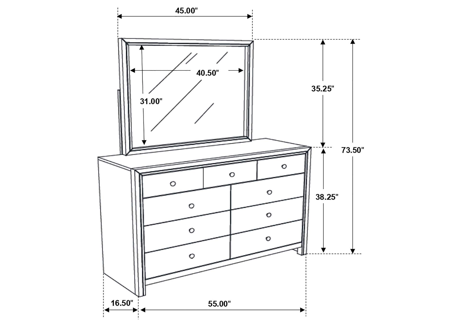 DRESSER WITH MIRROR,Coaster Furniture