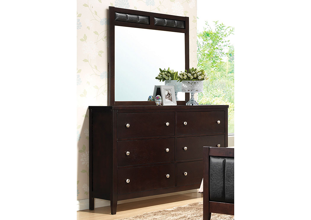 Solid Wood & Veneer Dresser w/Mirror,Coaster Furniture