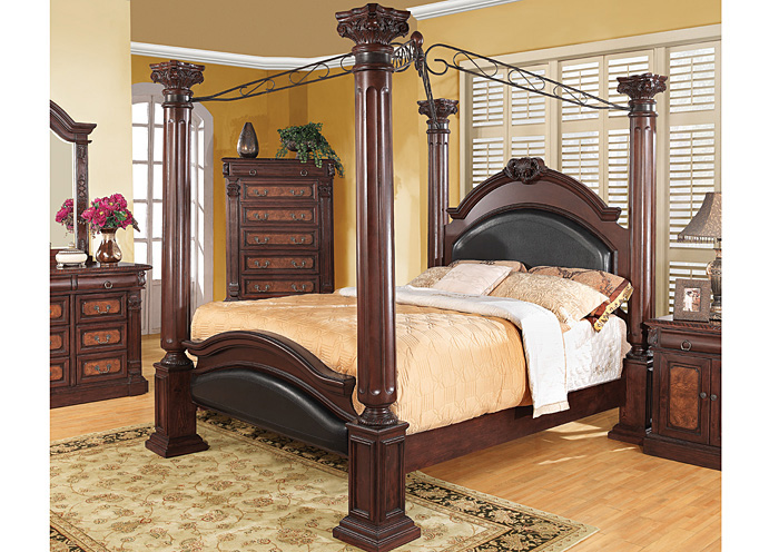 Grand Prado Black & Cherry Queen Bed,ABF Coaster Furniture