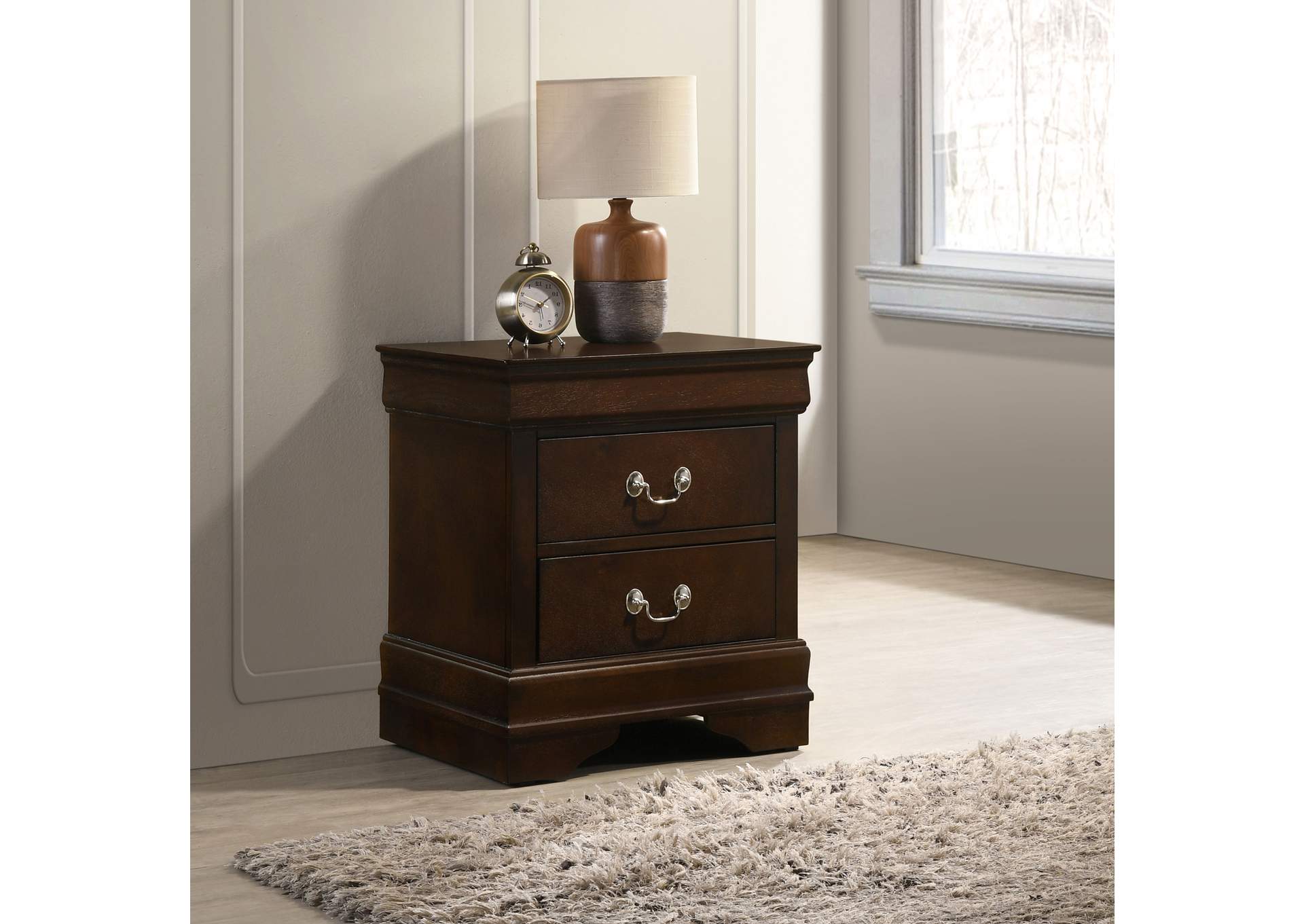 Louis Philippe 2-drawer Nightstand Cappuccino,Coaster Furniture