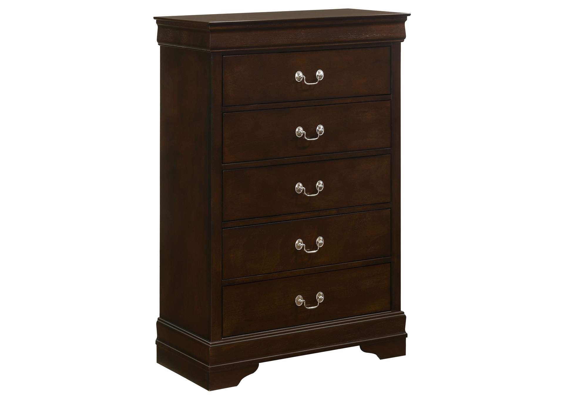 Louis Philippe 5-drawer Chest with Silver Bails Cappuccino,Coaster Furniture