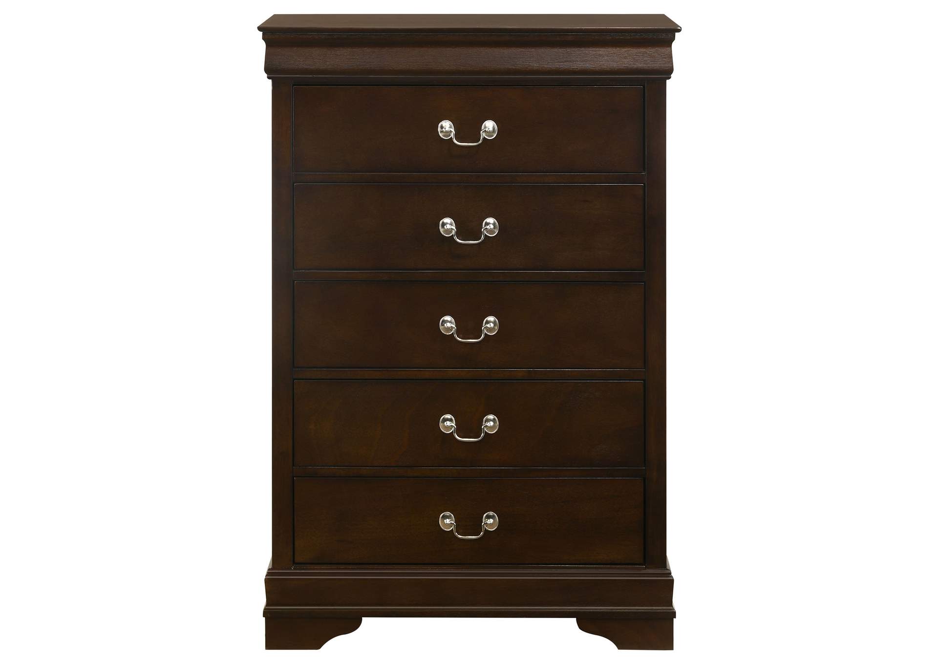 Louis Philippe 5-drawer Chest with Silver Bails Cappuccino,Coaster Furniture