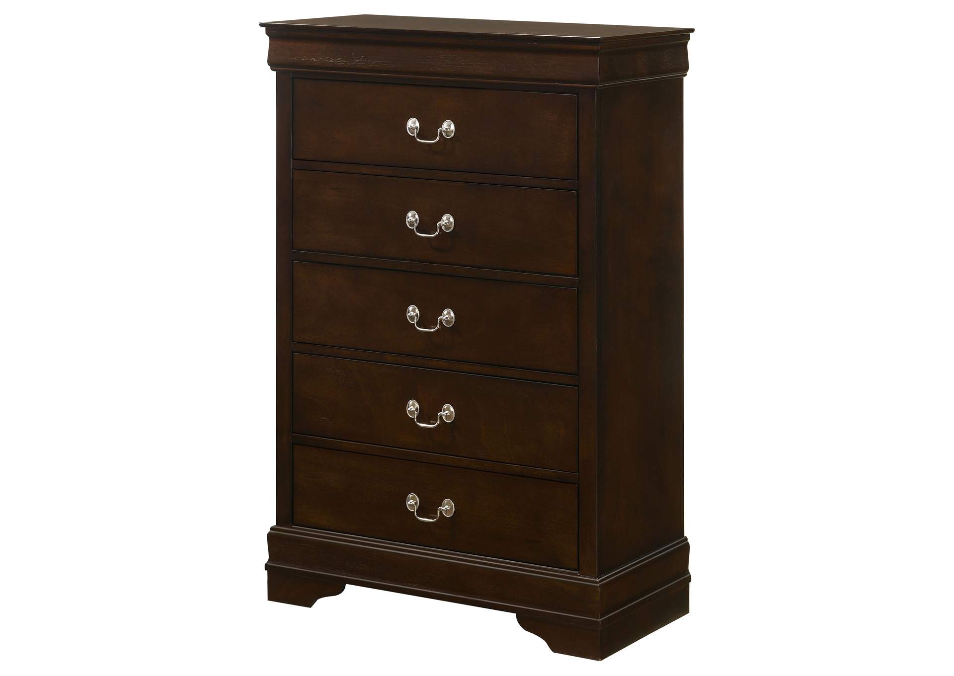 Louis Philippe 5-drawer Chest with Silver Bails Cappuccino,Coaster Furniture