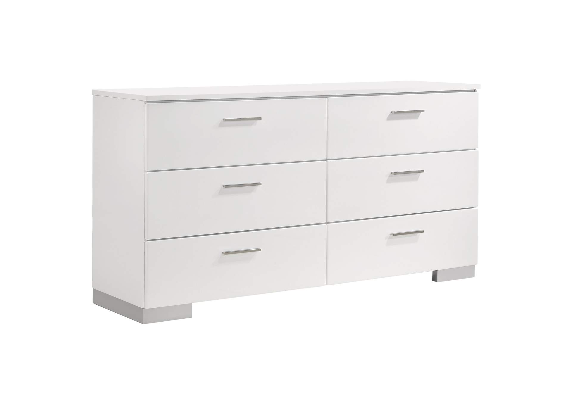 Felicity Panel Bedroom Set Glossy White,Coaster Furniture