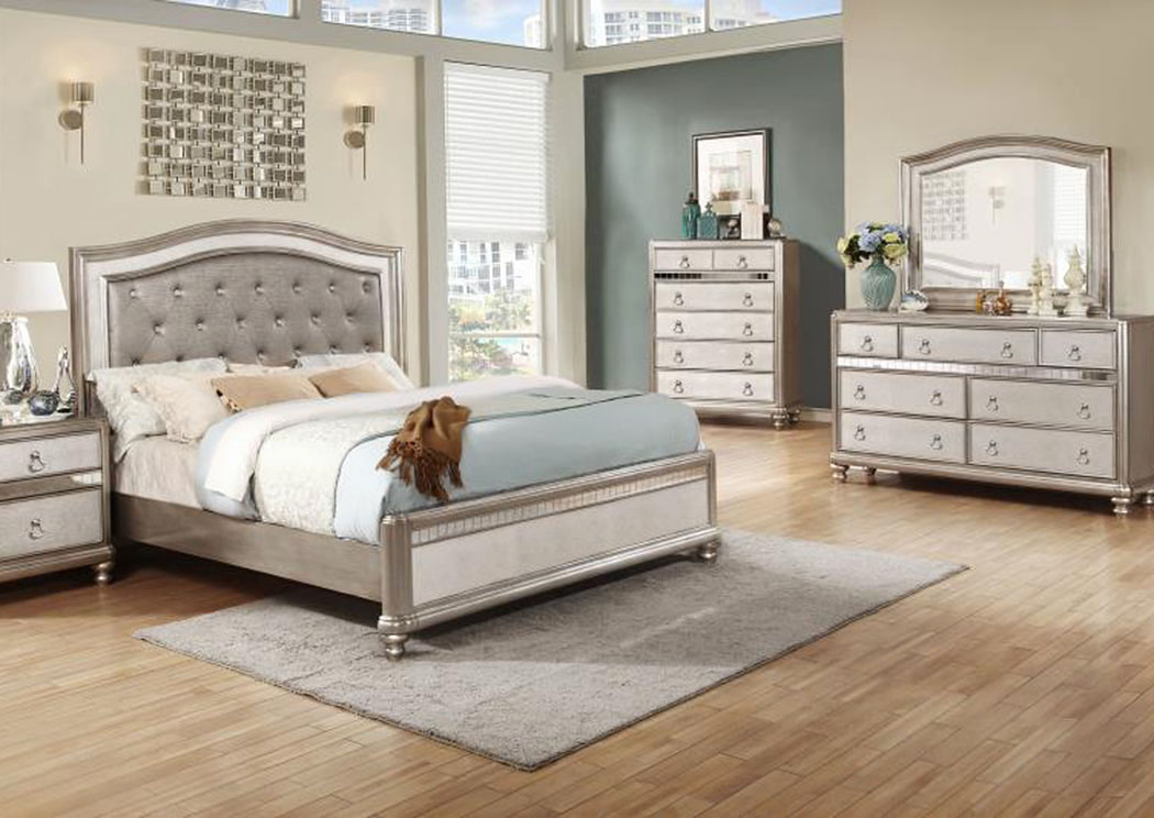 Metallic Platinum Queen Bed w/Dresser & Mirror,Coaster Furniture