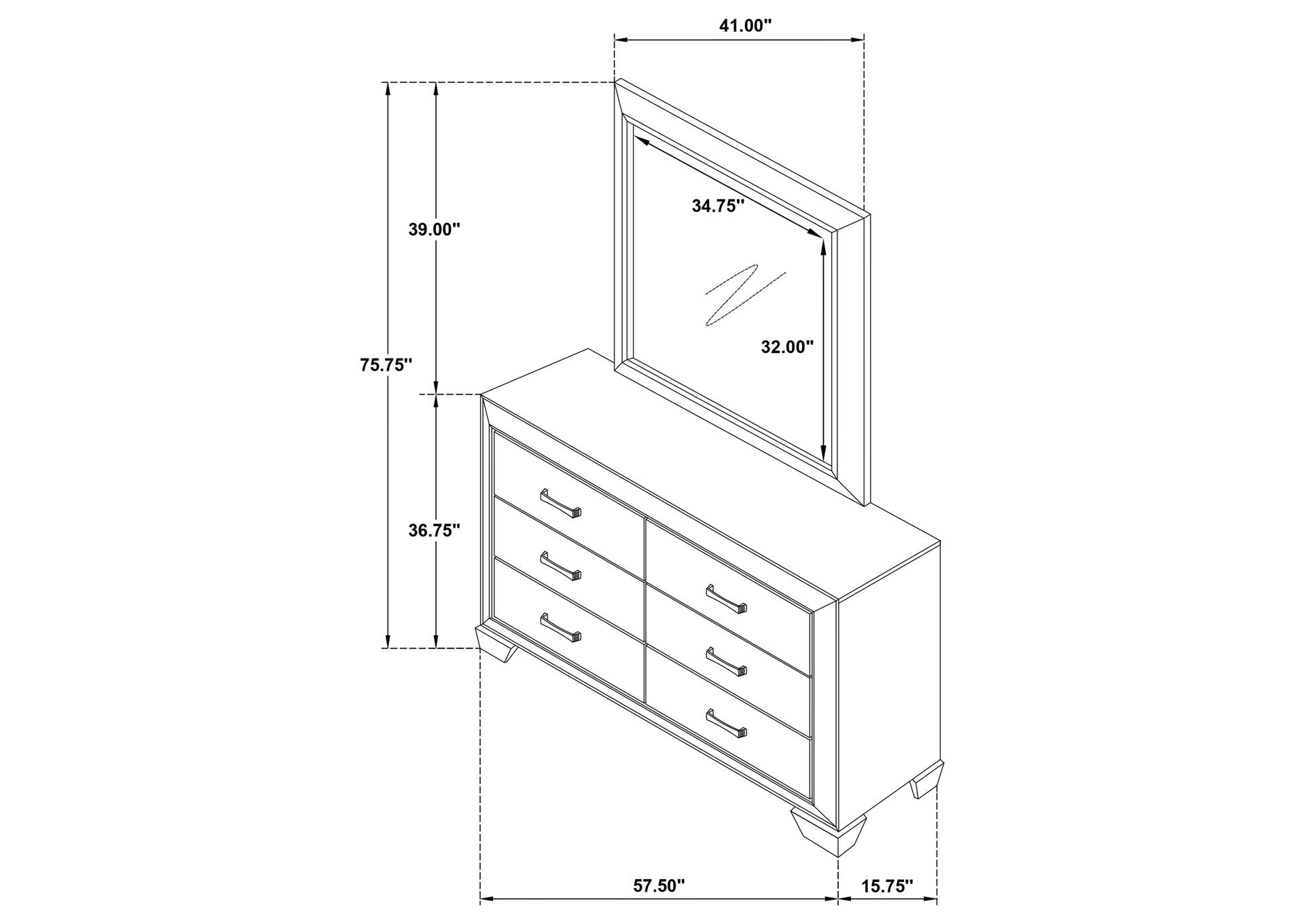 DRESSER WITH MIRROR,Coaster Furniture