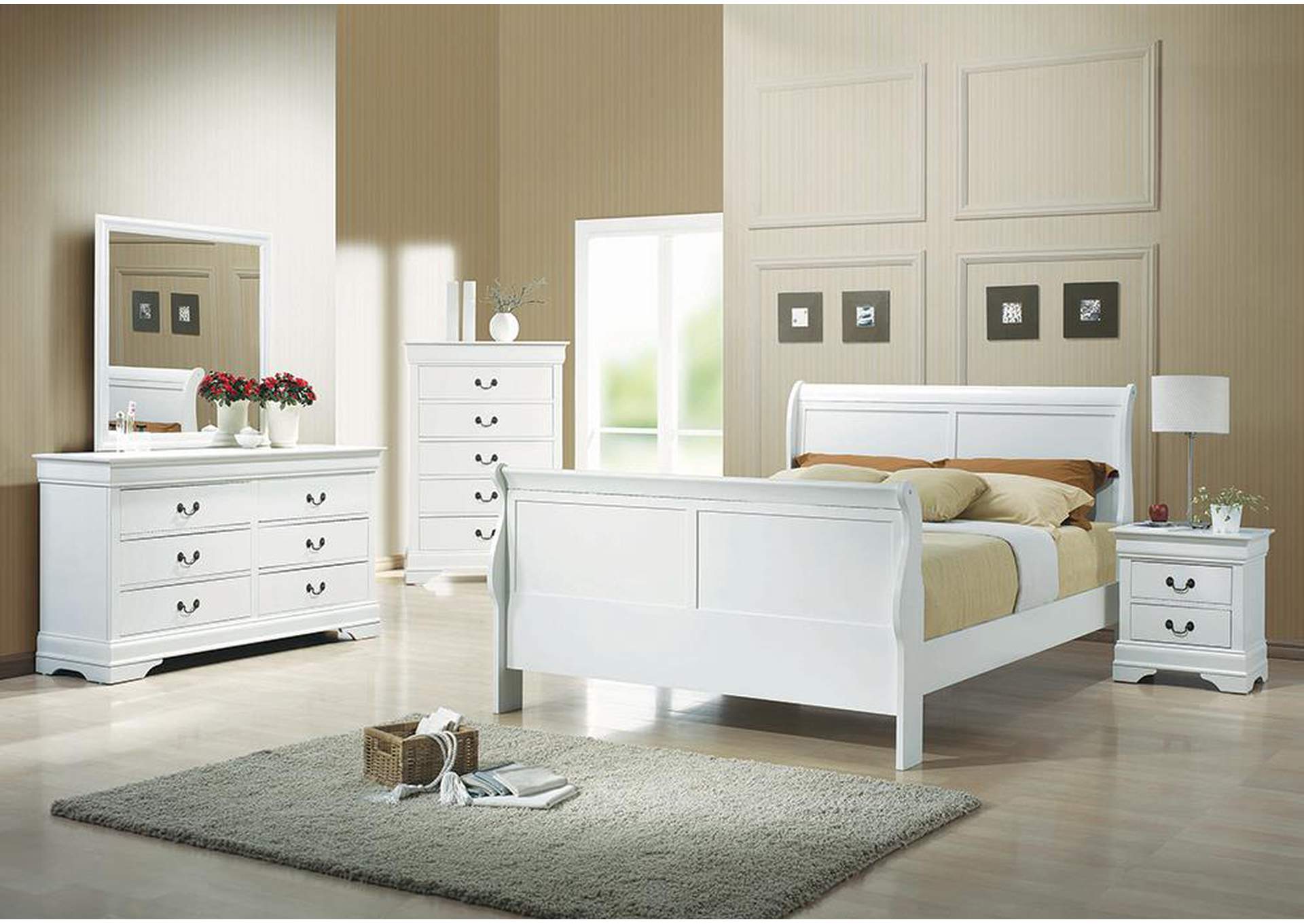 Louis Philippe White Full Bed,ABF Coaster Furniture