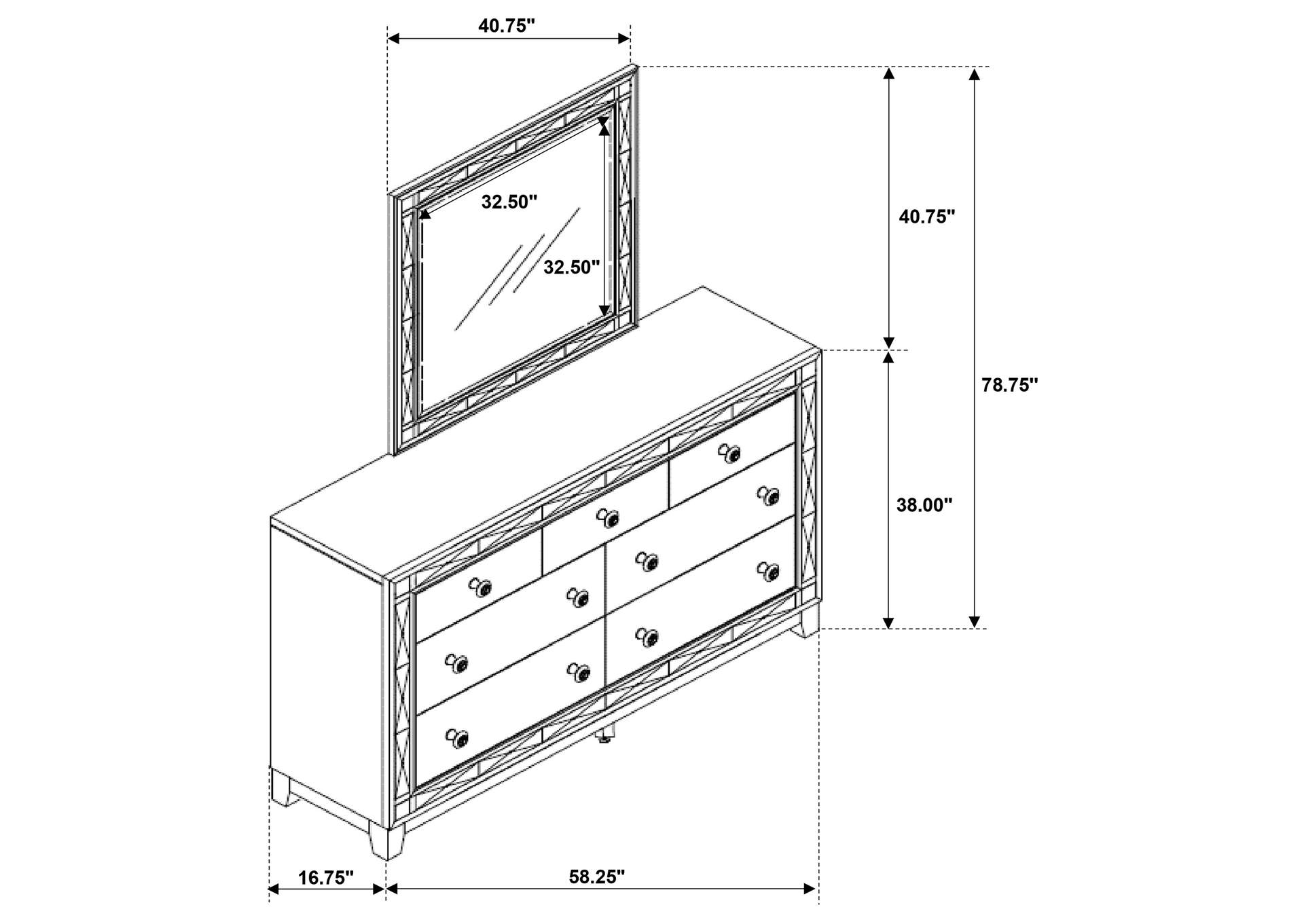 DRESSER WITH MIRROR,Coaster Furniture