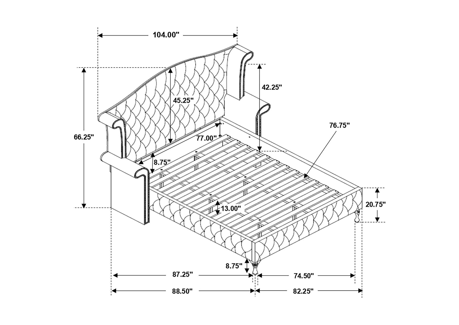 Deanna Eastern King Tufted Upholstered Bed Grey,Coaster Furniture