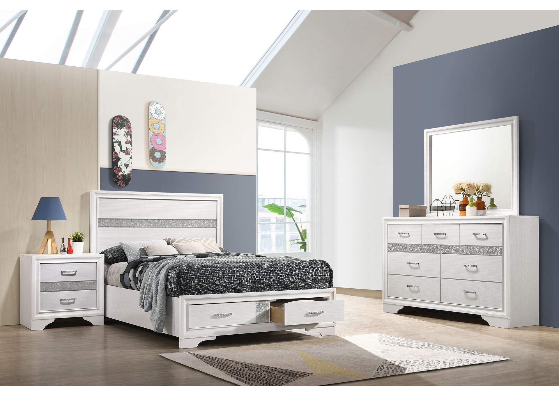 Miranda 4-piece Full Storage Bedroom Set White,Coaster Furniture