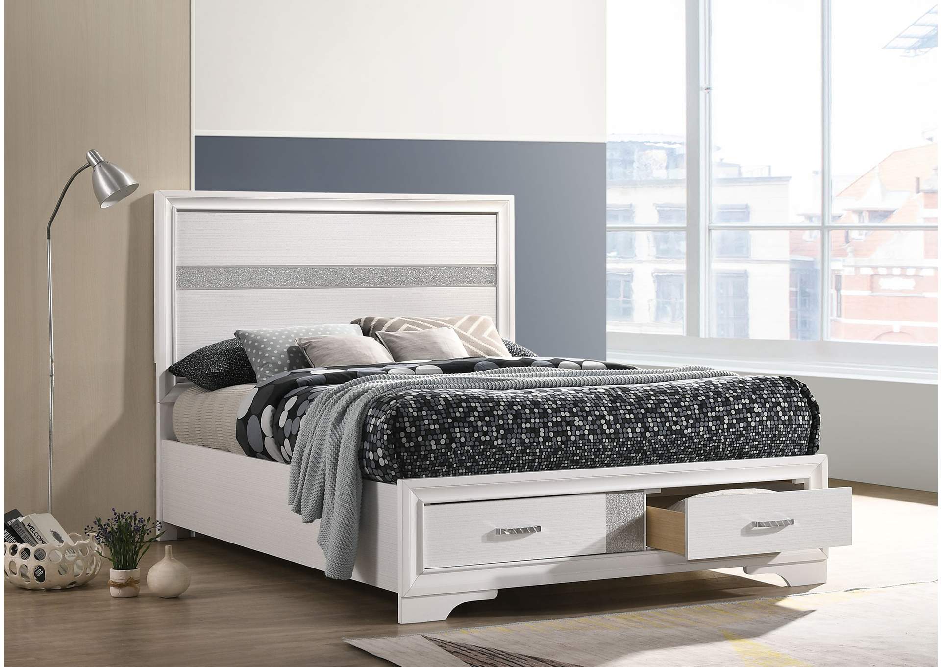 Miranda Full Storage Bed White,Coaster Furniture