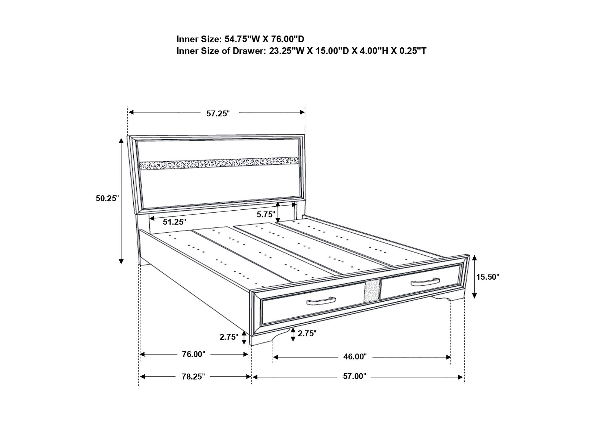 Miranda Full Storage Bed White,Coaster Furniture