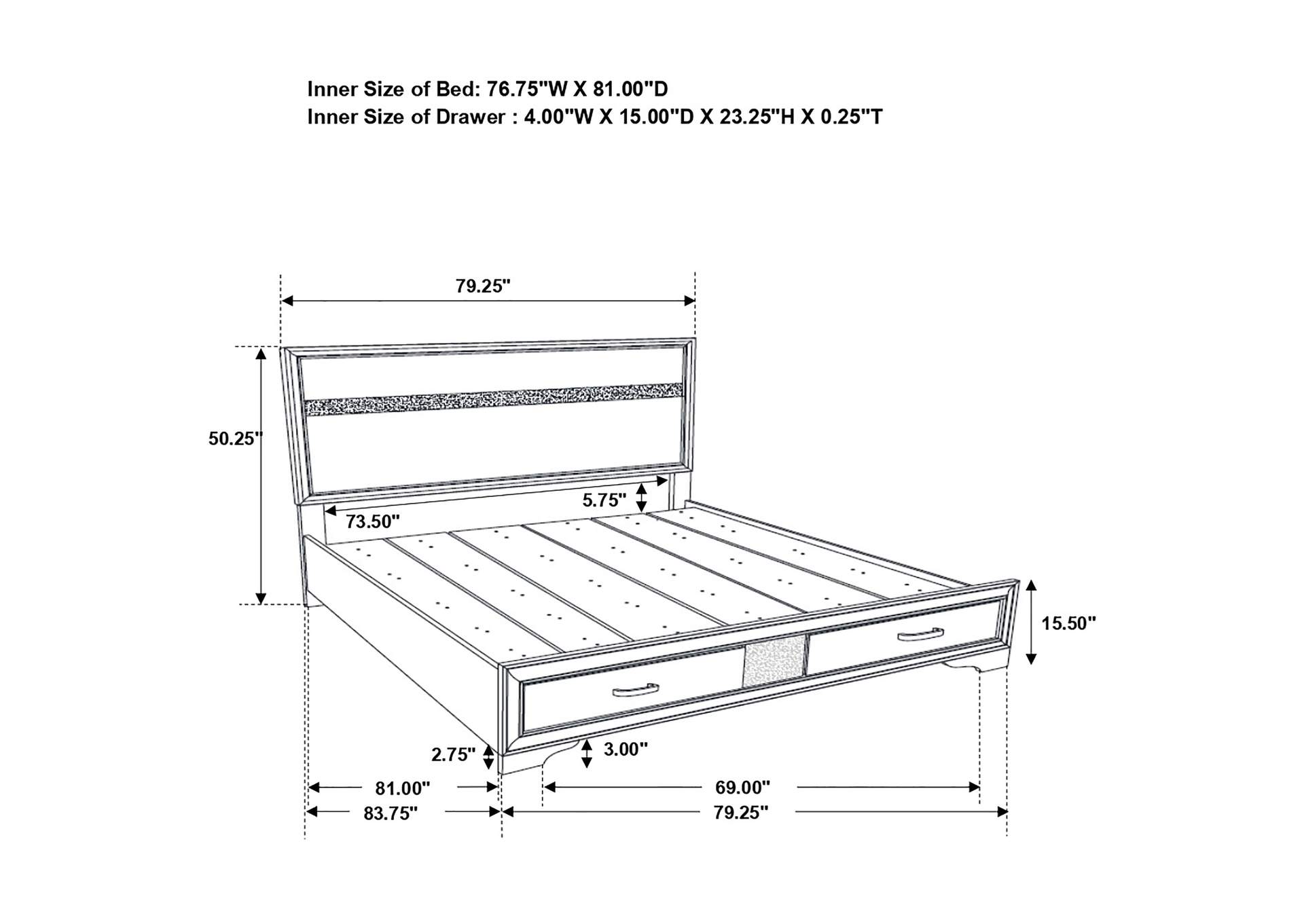 Miranda Platform Storage Bedroom Set,Coaster Furniture