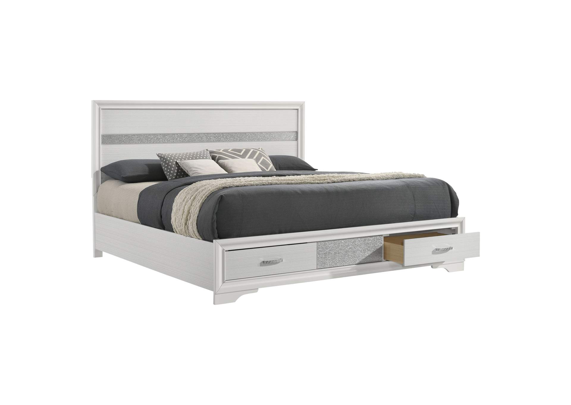 Miranda Eastern King 2-drawer Storage Bed White,Coaster Furniture