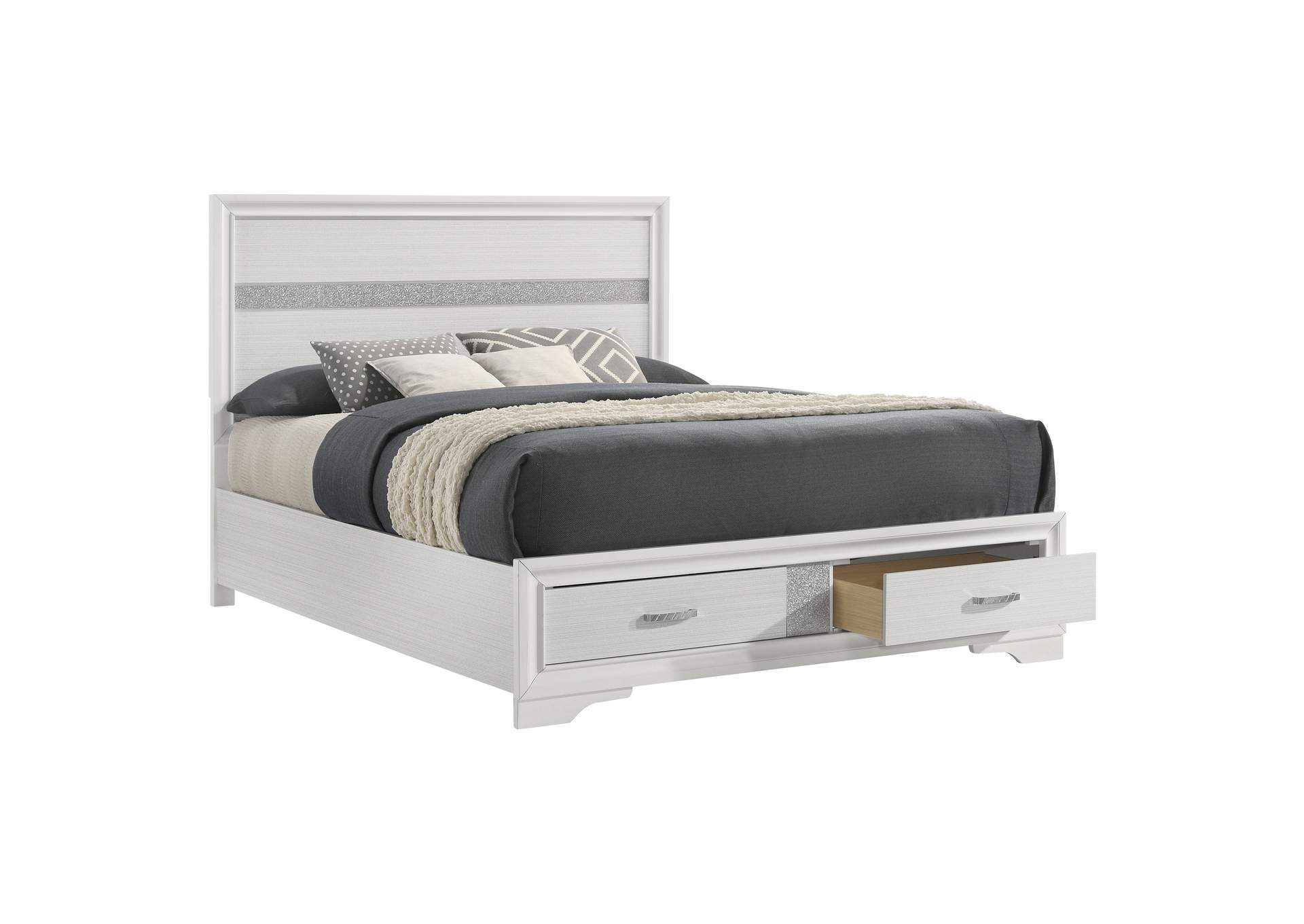 Miranda Queen 2-drawer Storage Bed White,Coaster Furniture