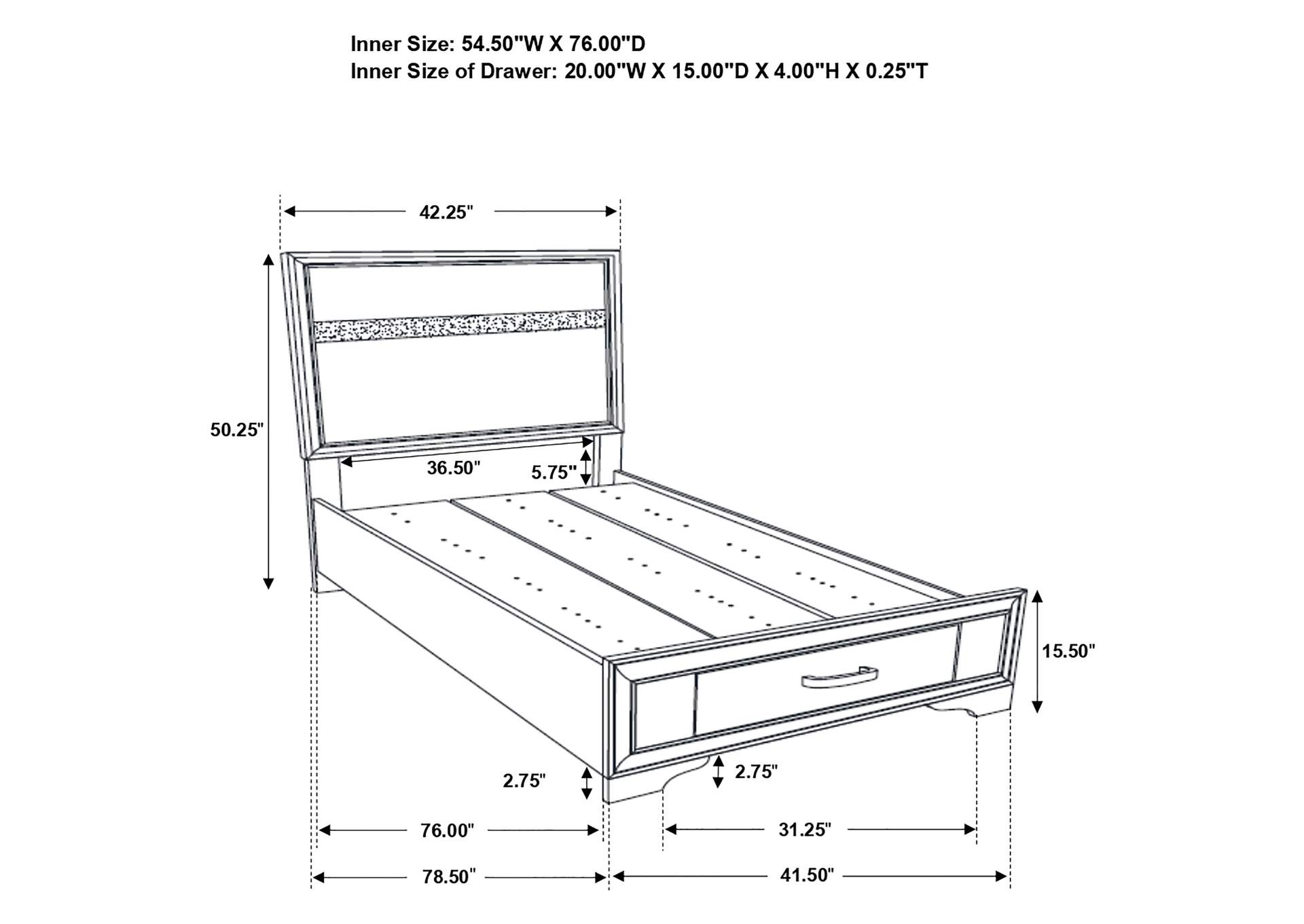 Miranda 4-piece Twin Storage Bedroom Set White,Coaster Furniture