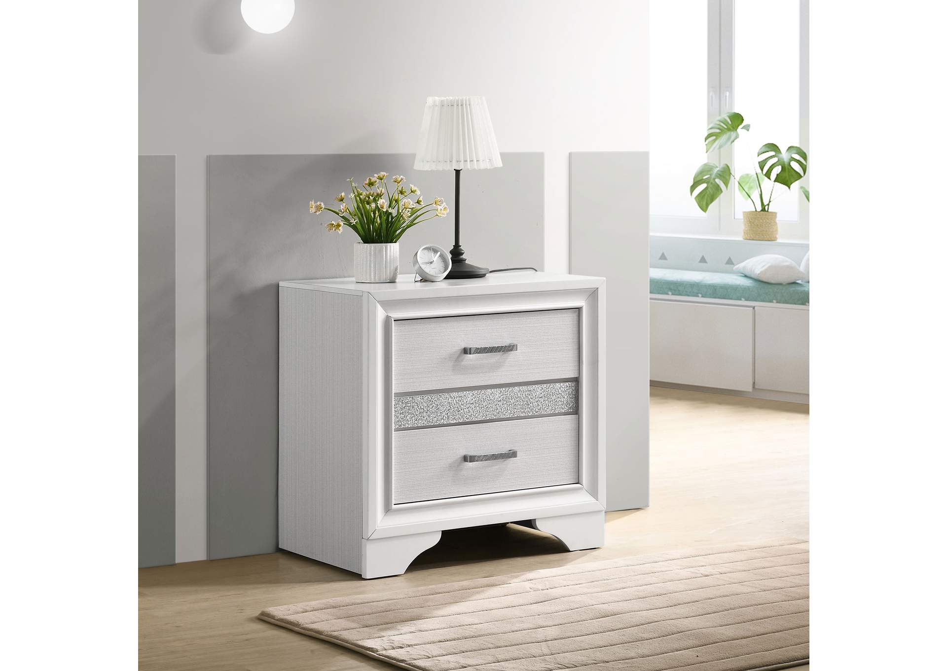 Miranda 2-drawer Nightstand Tray White,Coaster Furniture