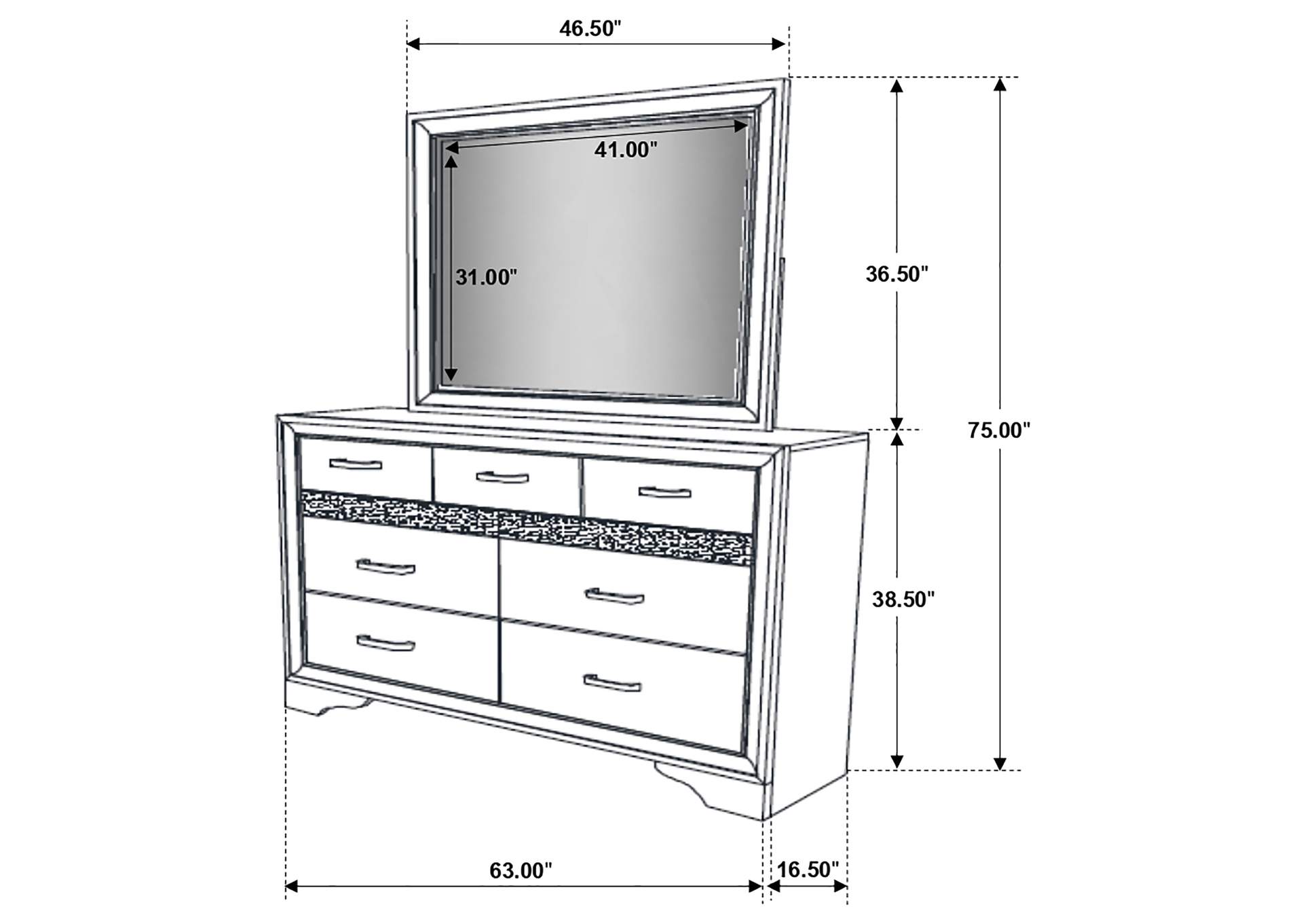 DRESSER WITH MIRROR,Coaster Furniture