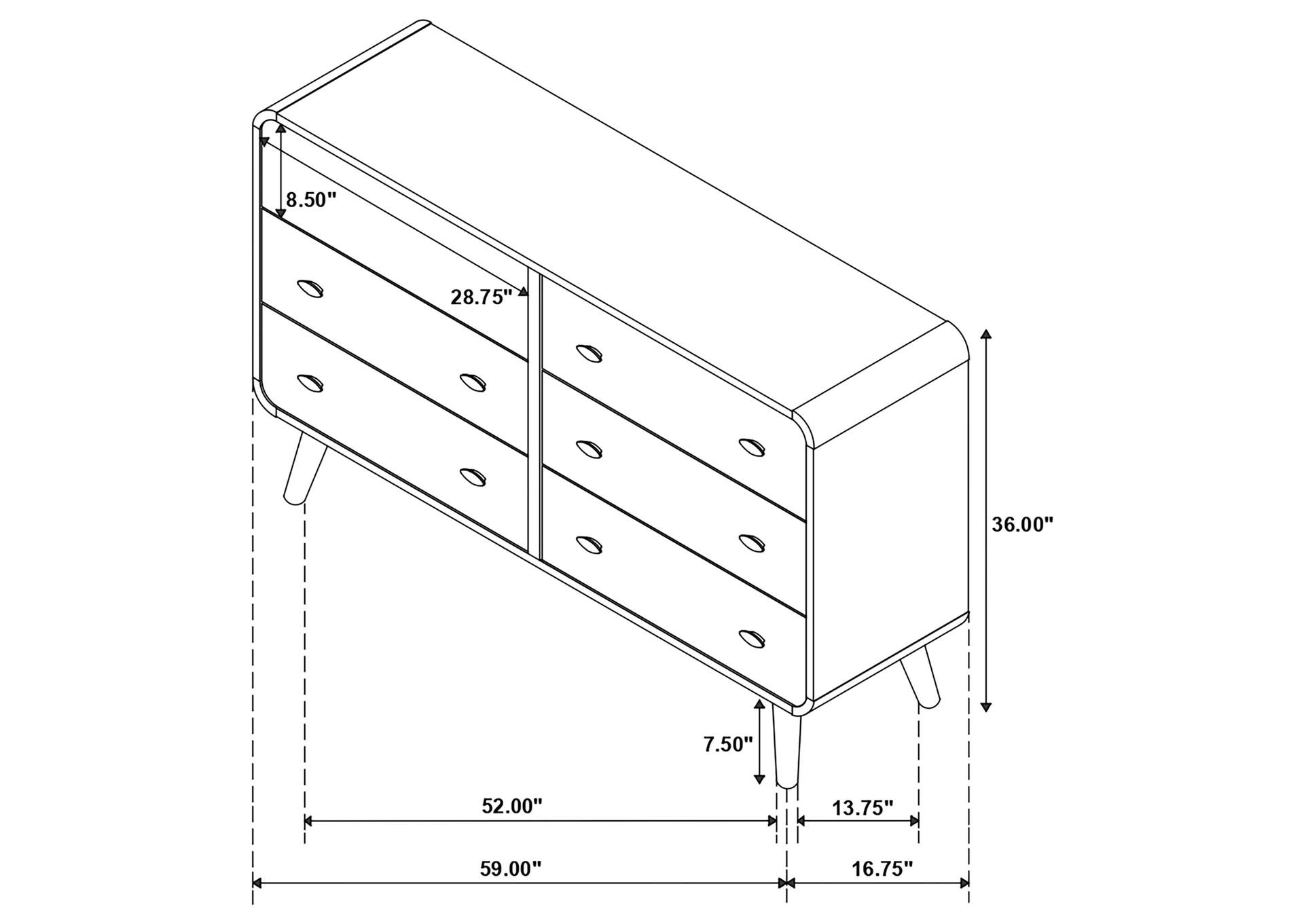 Robyn 6-drawer Dresser Dark Walnut,Coaster Furniture