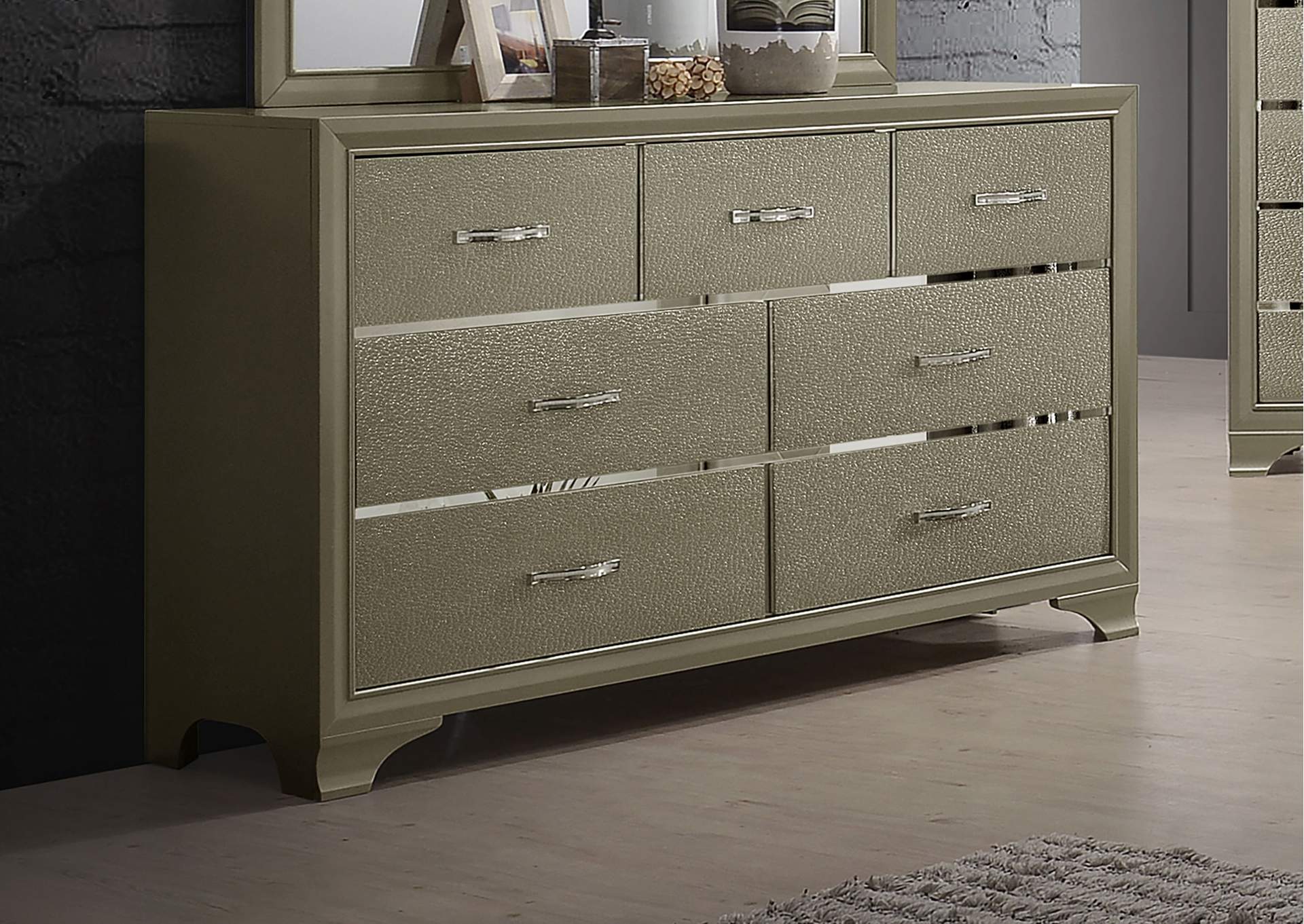 Beaumont 7-drawer Rectangular Dresser Champagne,Coaster Furniture