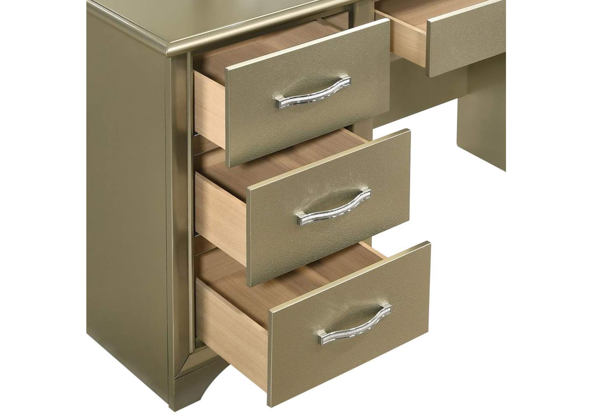 Beaumont 7 - drawer Vanity Desk with Lighting Mirror Champagne,Coaster Furniture